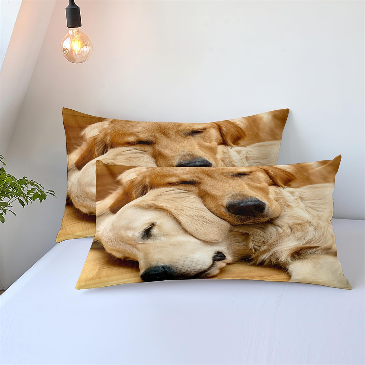 3D Animal Bedding Set King Size Golden Retriever