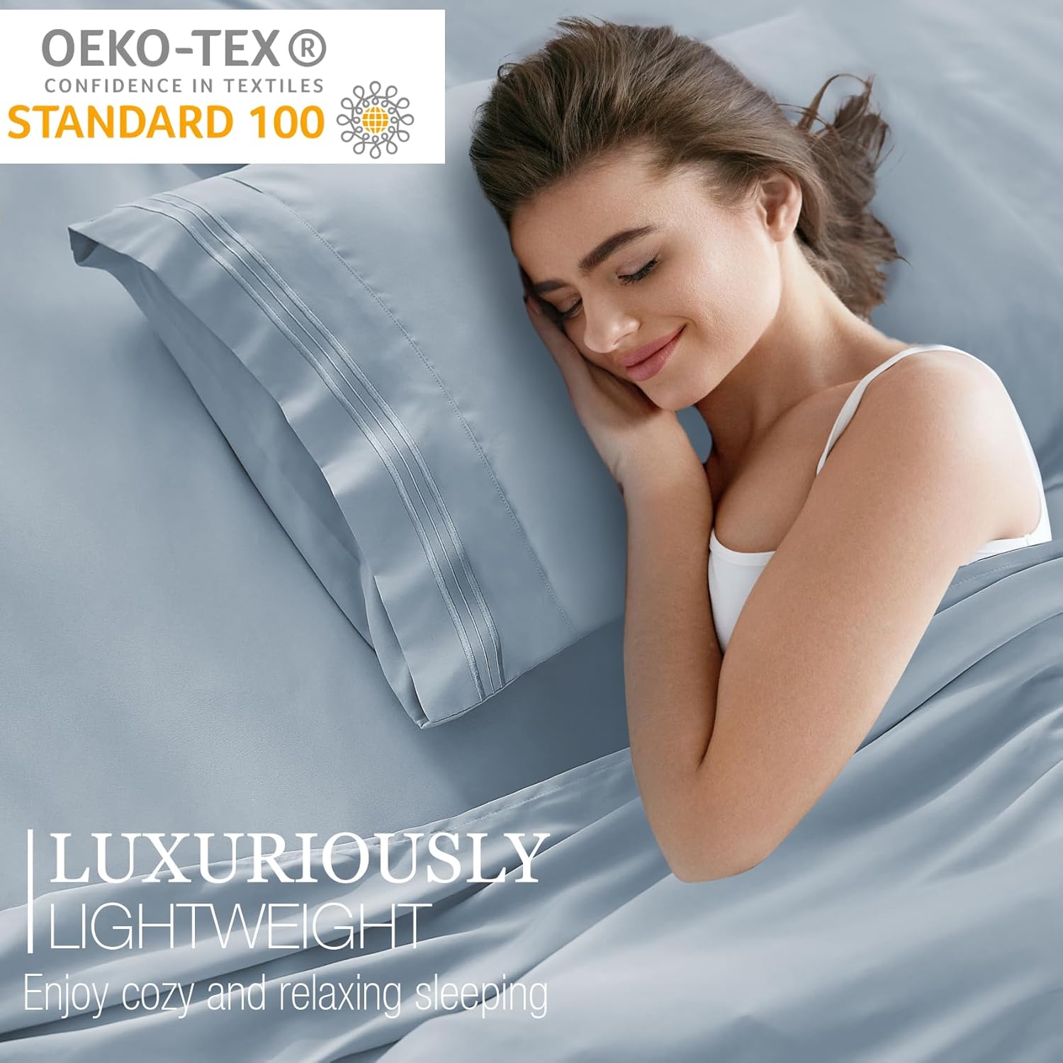 Yibeizi Light Blue Twin XL Sheet Set 1