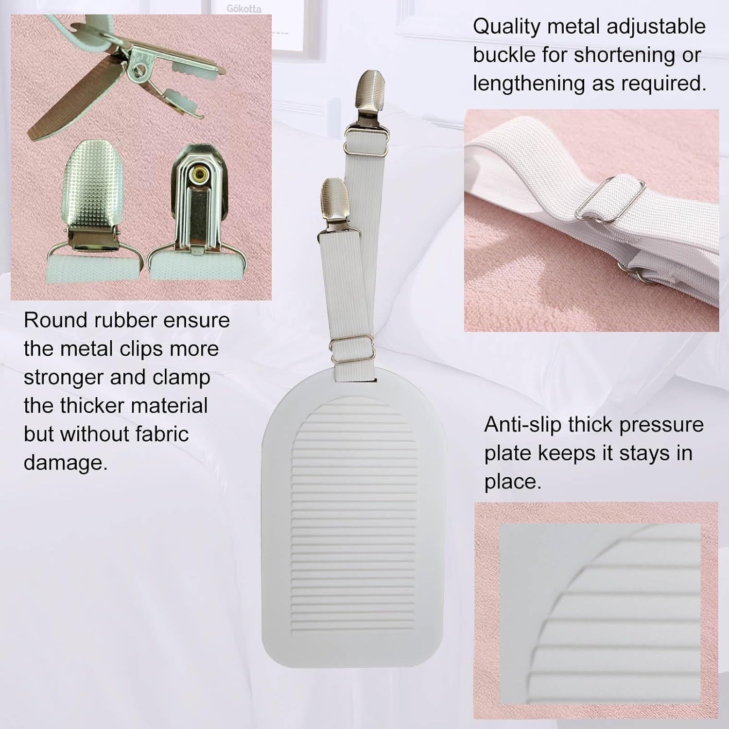 OUPUSES Bed Sheet Holders Straps 4pcs Adjustable