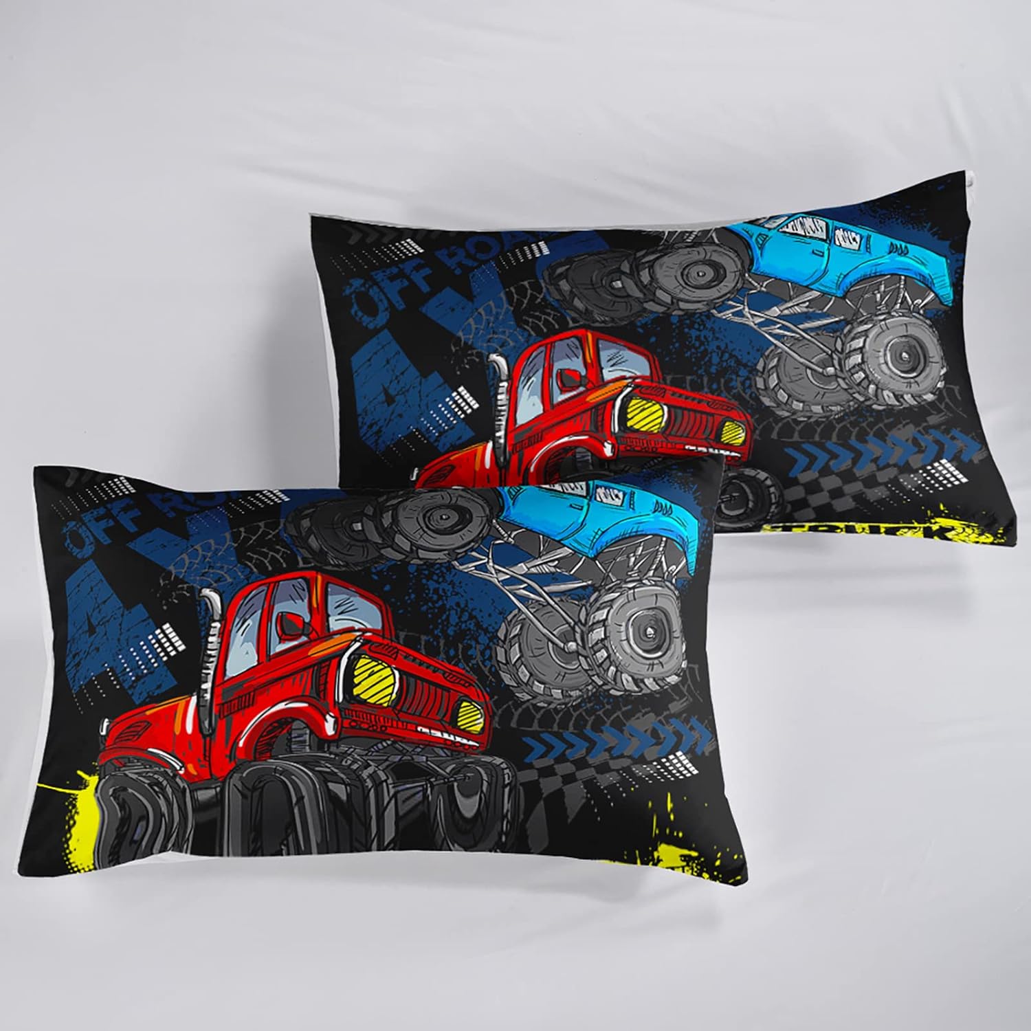 QOOMO Truck Comforter Set for Kids Twin Size