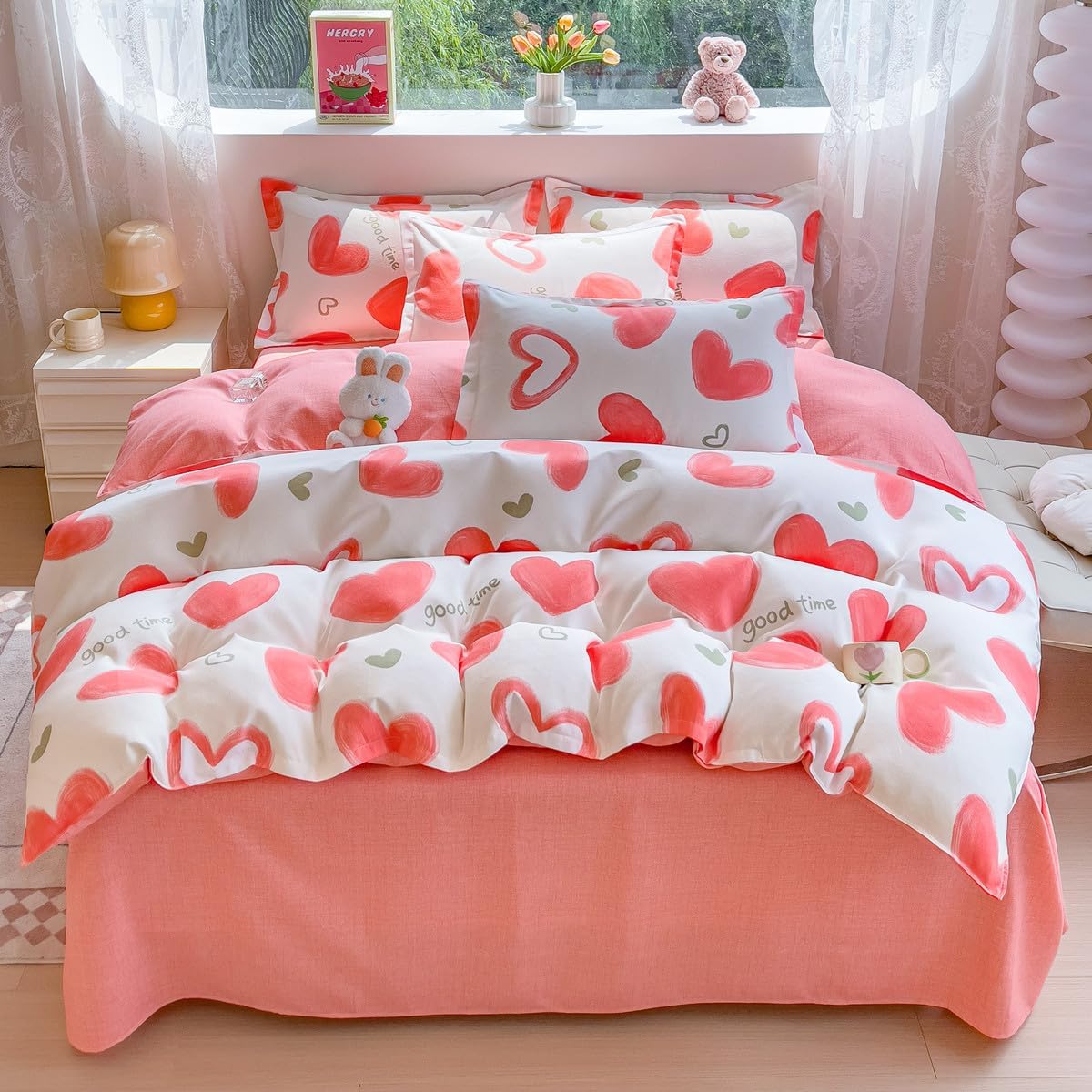 OranFran Kids Love Hearts Duvet Cover Set 3PCS