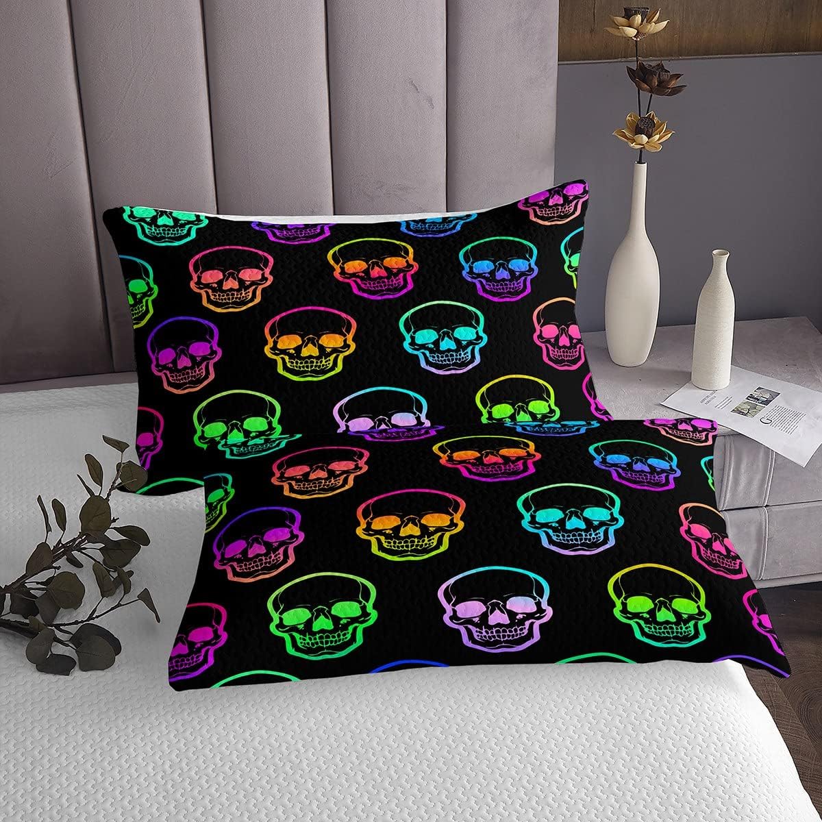 Erosebridal Death Skull Quilt Set Twin Size 1