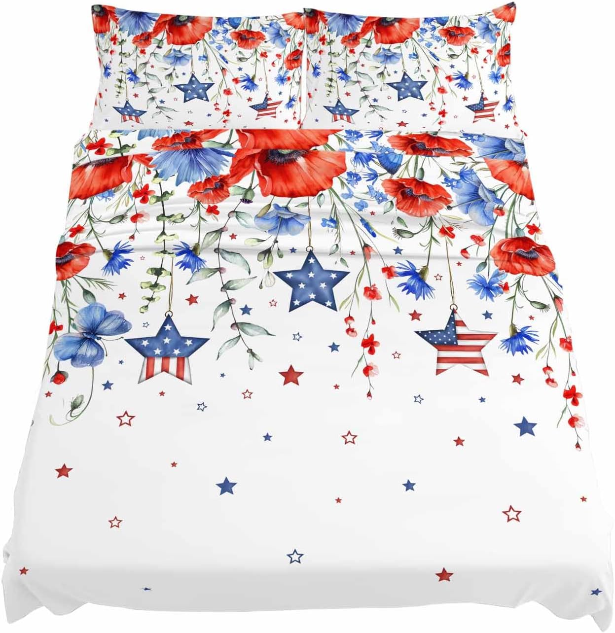 Boanket Cal King Sheet Set 4th of July 4 Piece Microfiber