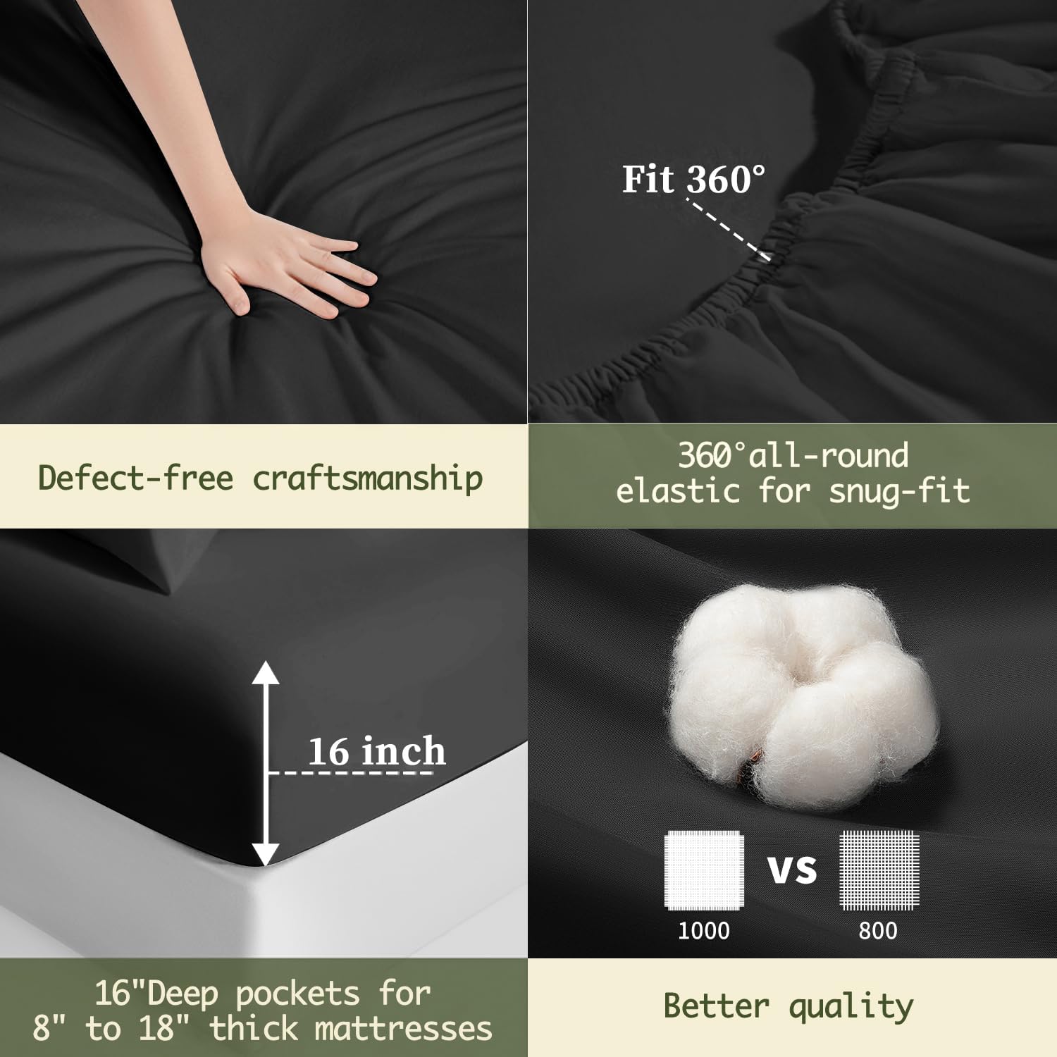 1000 Thread Count Egyptian Cotton King Size Sheets Set
