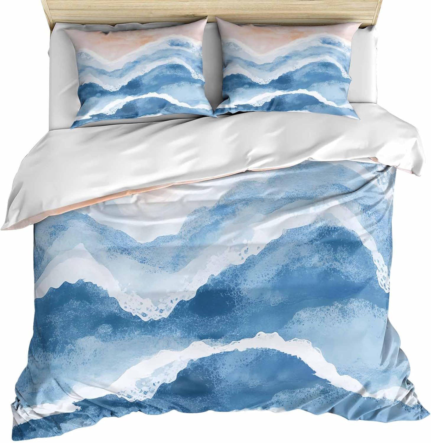 ZOE GARDEN Beach Blue Cal King Duvet Set