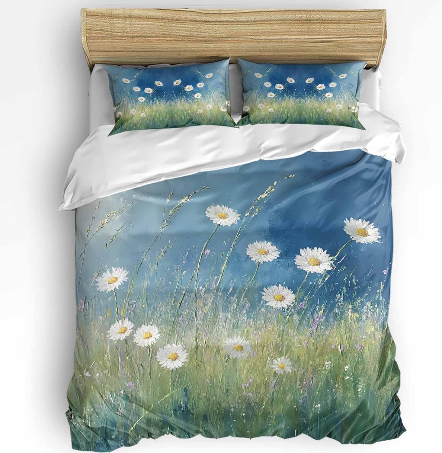 Boanket 3 Piece Queen Size Floral Duvet Cover Set