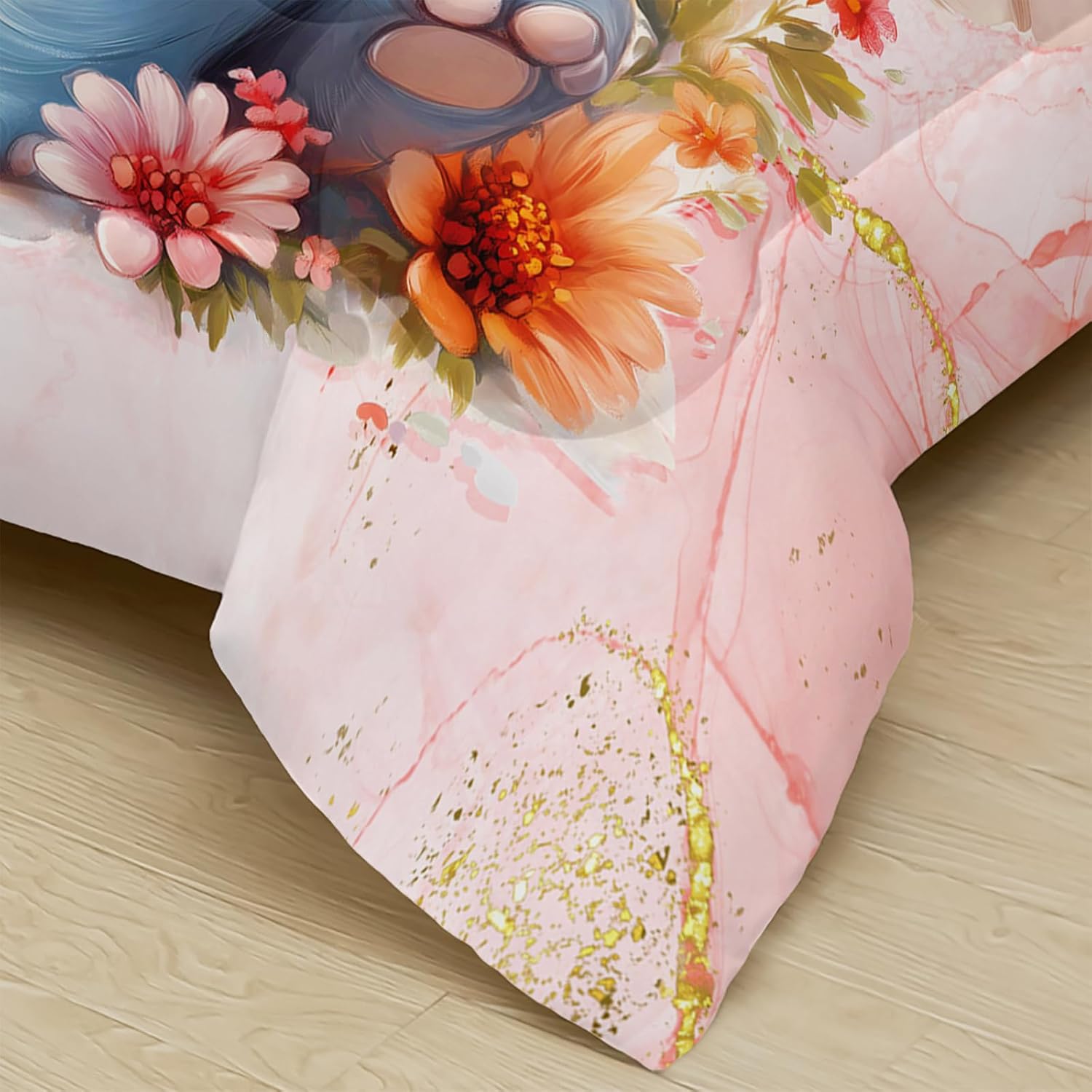 Marble Print Elephant Comforter Set Twin for Kids