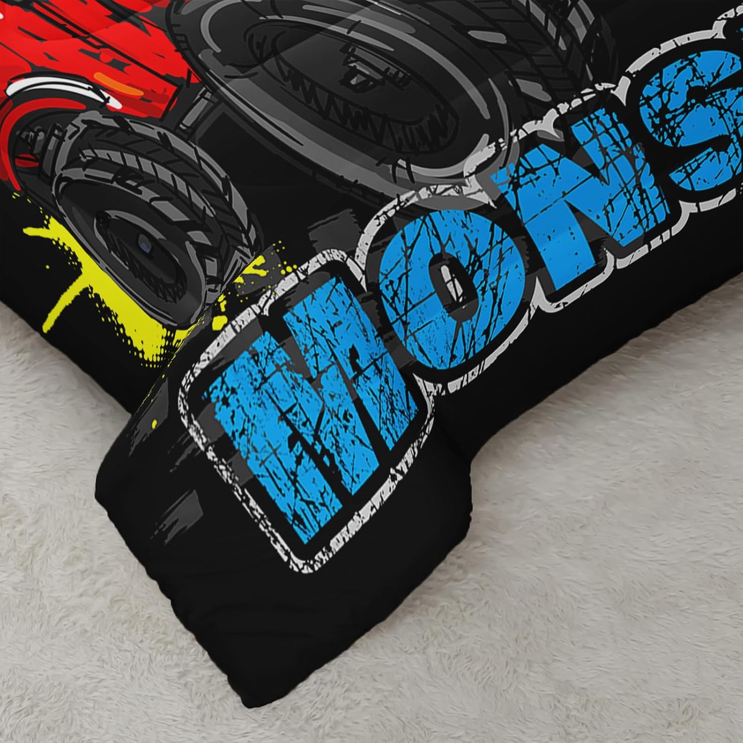 QOOMO Truck Comforter Set for Kids Twin Size
