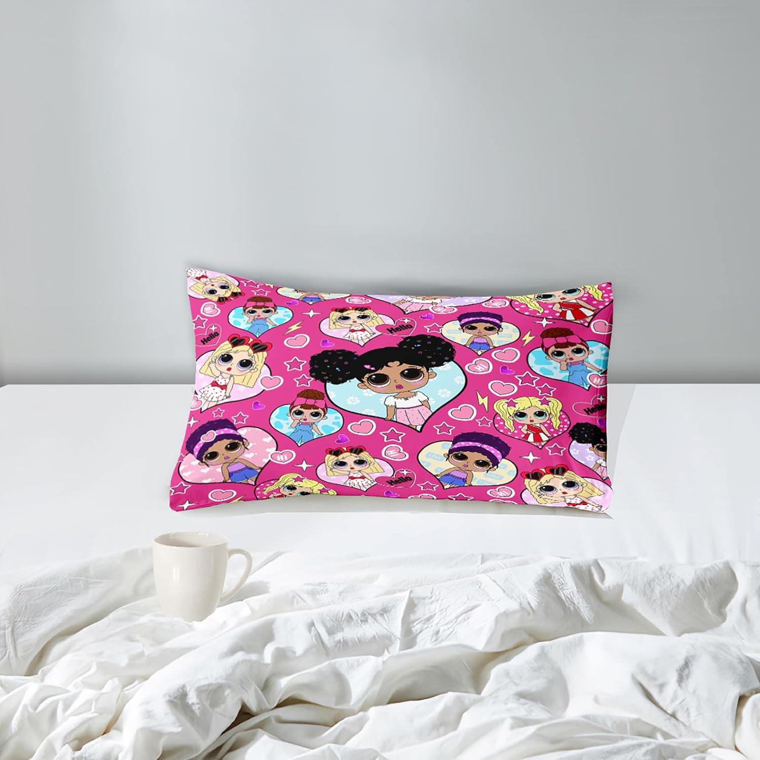 Black Girl Comforter Set with Pink Pillowcase