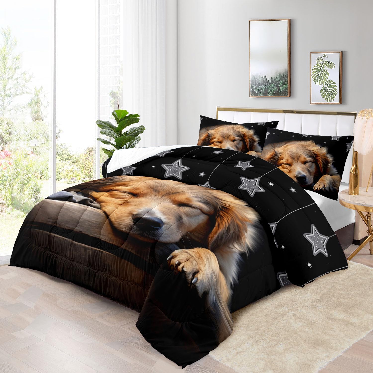 Raphus Cucullatus Dog Print Comforter Set Twin