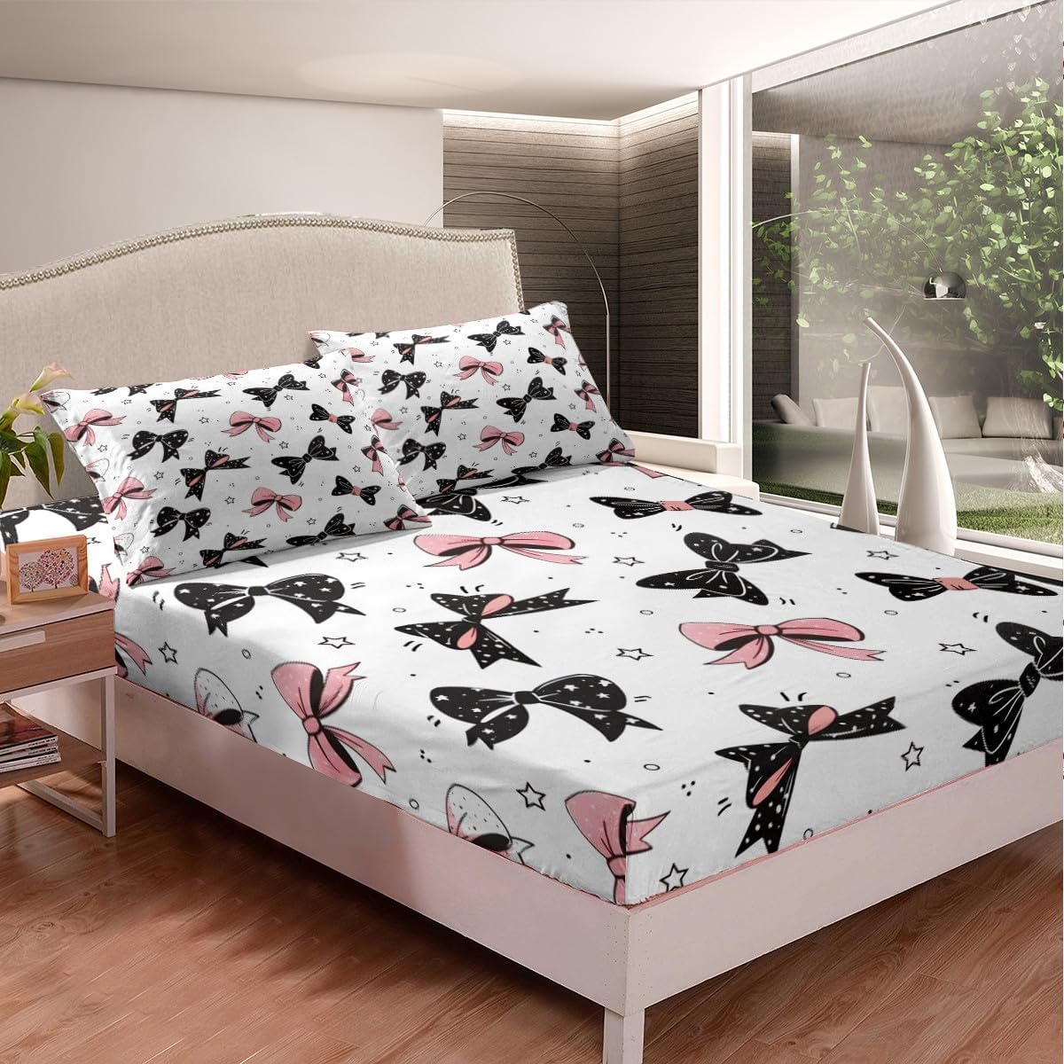 Feelyou Bowknot Bed Sheet Set for Girls 1