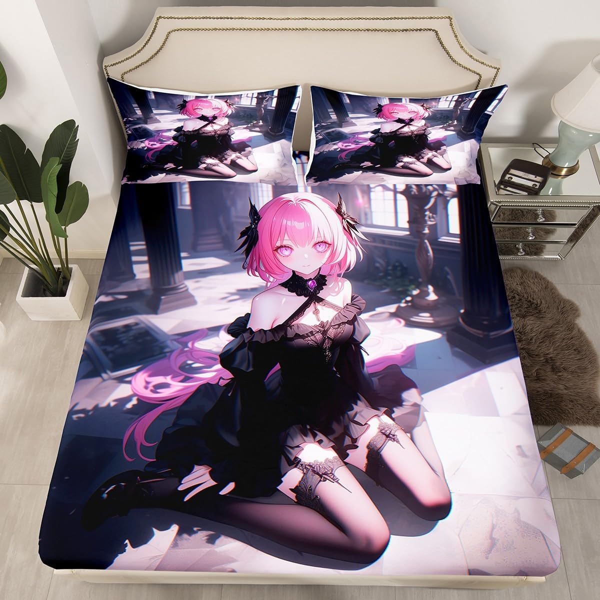 Manfei Kawaii Princess Twin Fitted Sheet Set