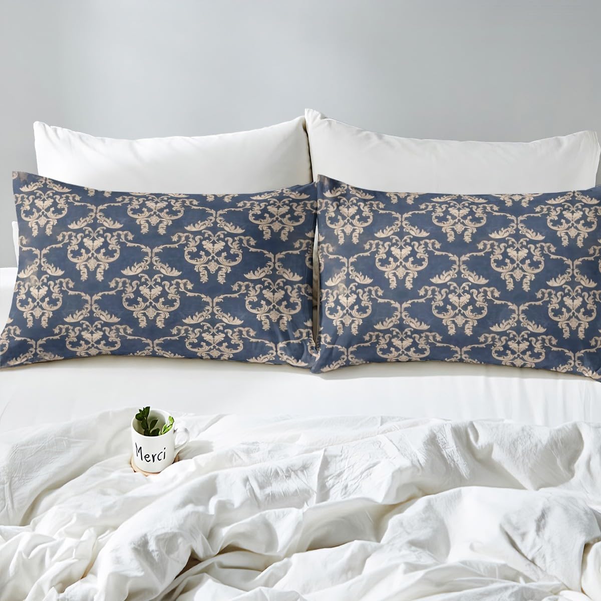 Feelyou Twin Damask Sheet Set for Kids Boys Girls