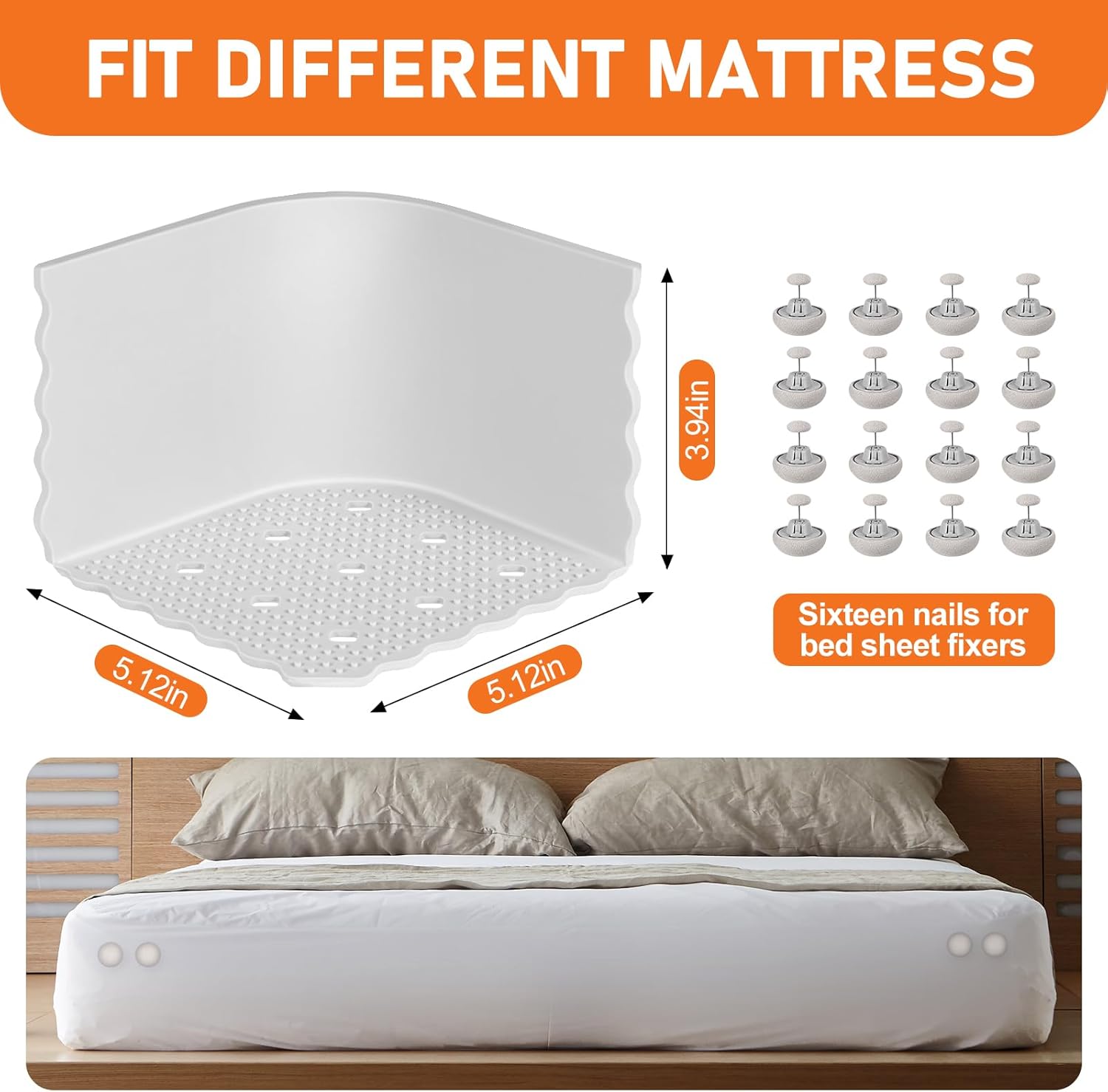 4 Pack Bed Sheet Holders with Lock Clips