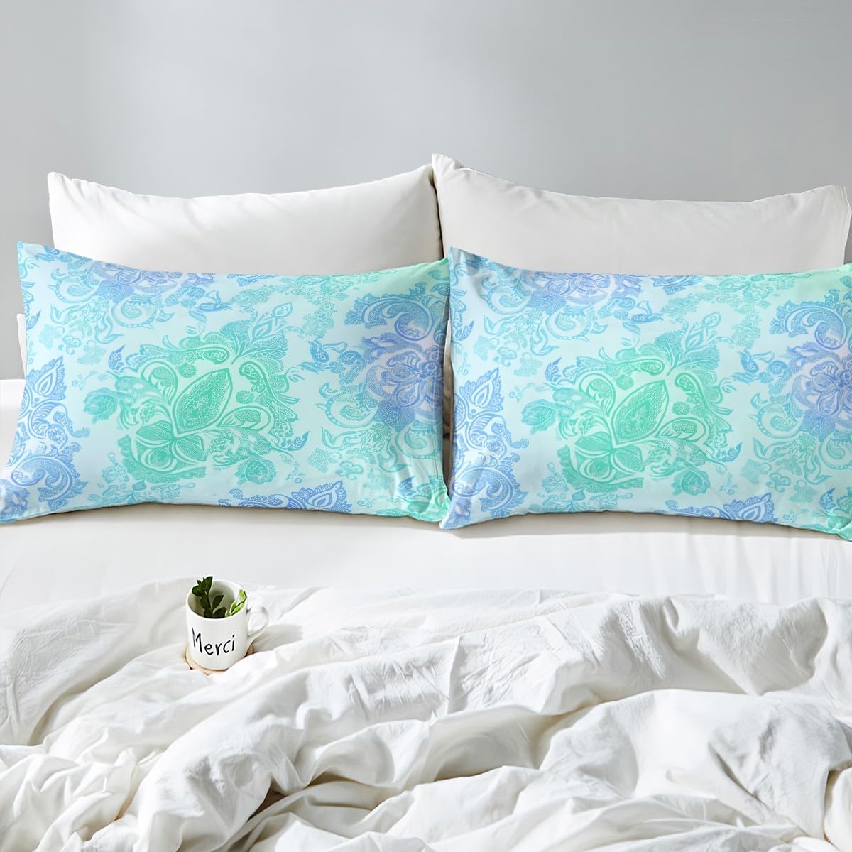 Erosebridal Bohemian Paisley Fitted Sheet Twin Size