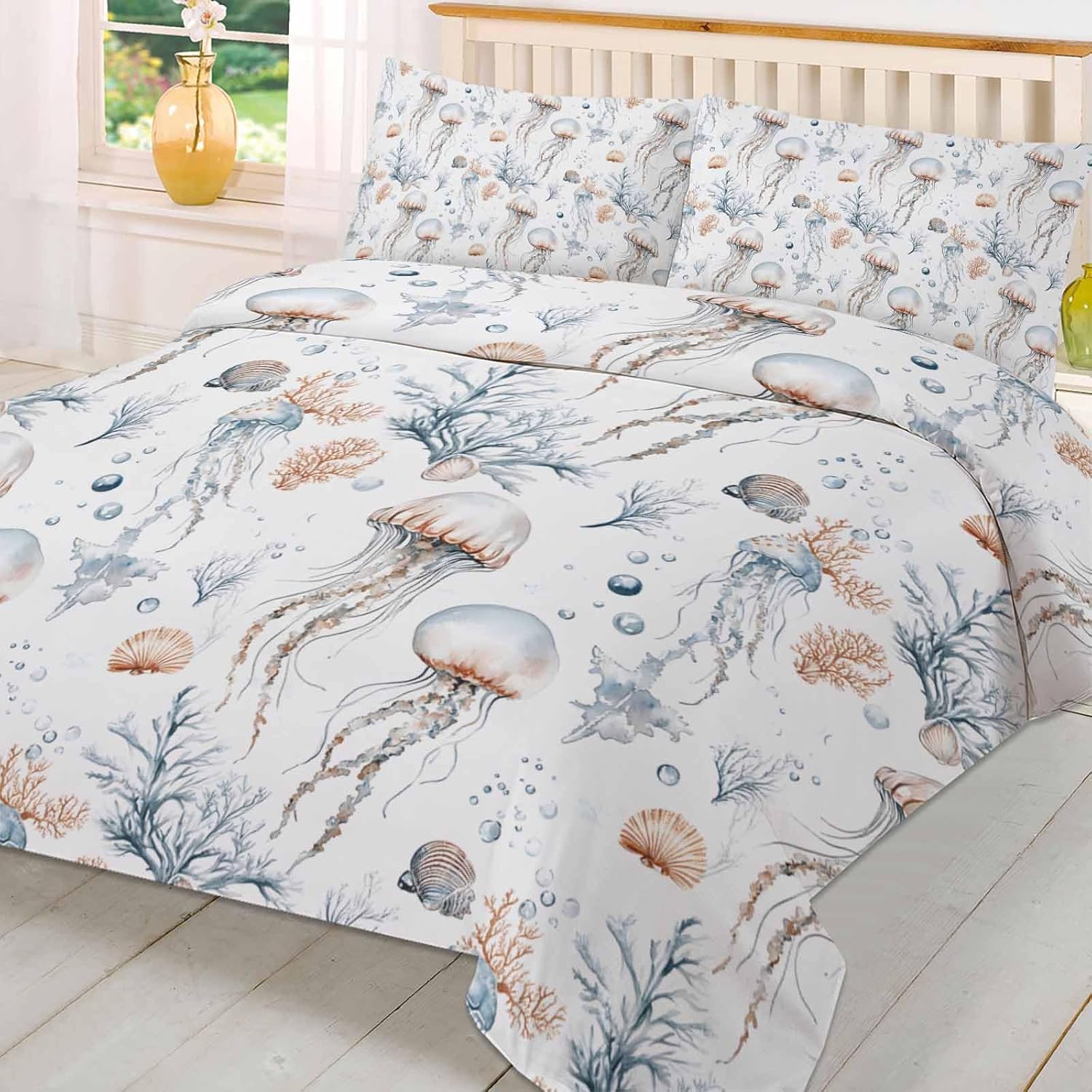3-Piece Queen Duvet Cover Set with Zipper and Pillowcases 1