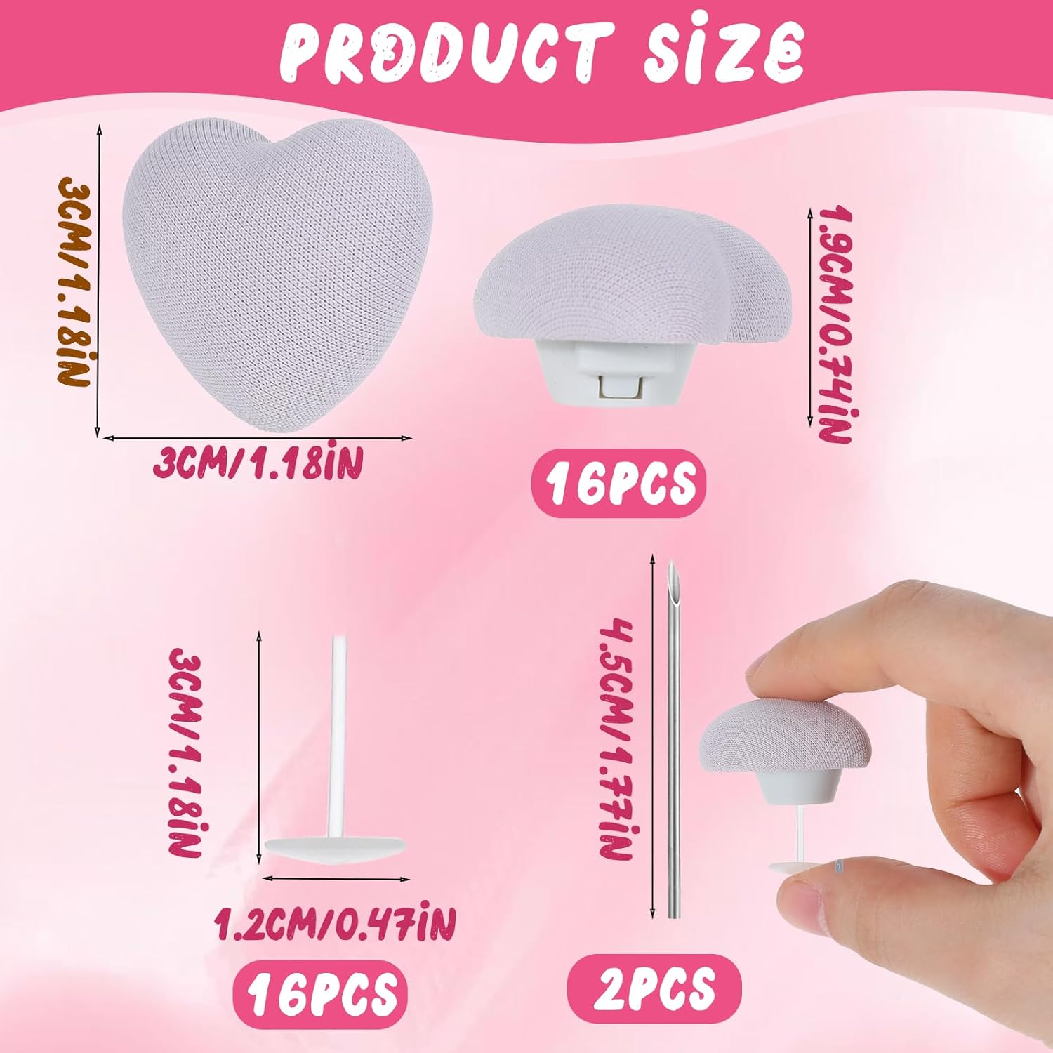16Pcs Heart-Shaped Duvet Clips with Pins for Bedding and Curtains