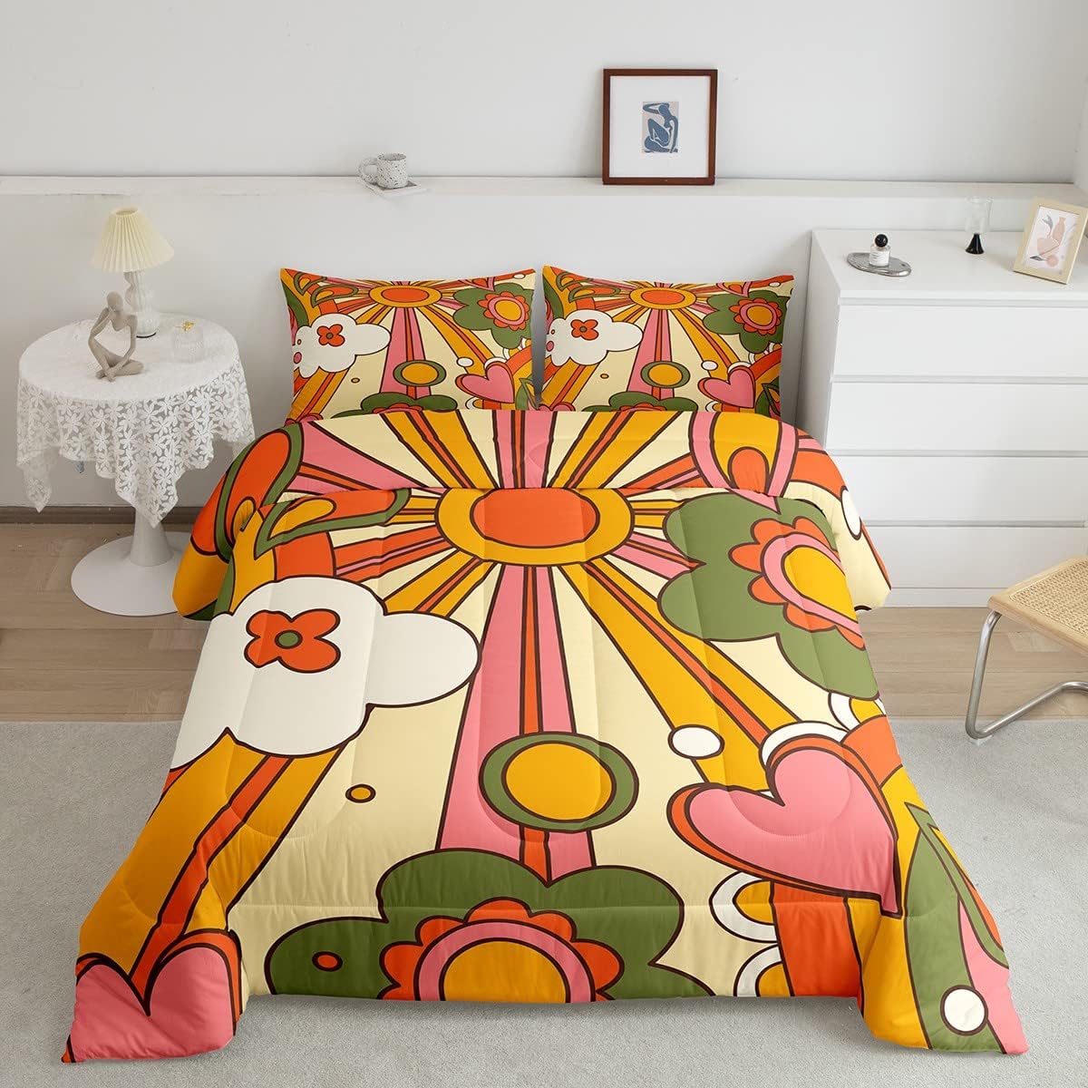 Erosebridal Vintage Boho Comforter Set Twin