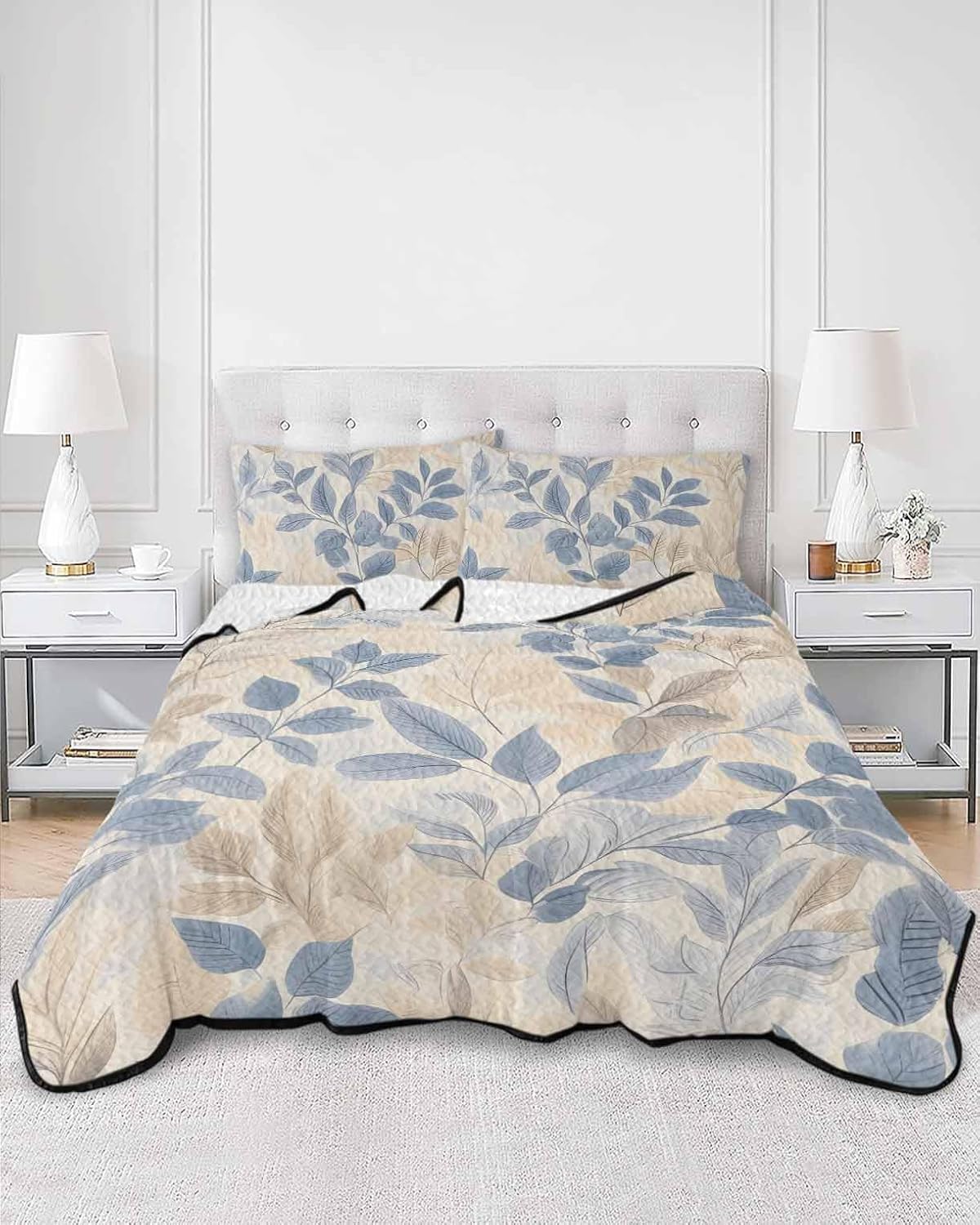 Chucoco Twin XL Quilt Set with 2 Pillow Shams 1