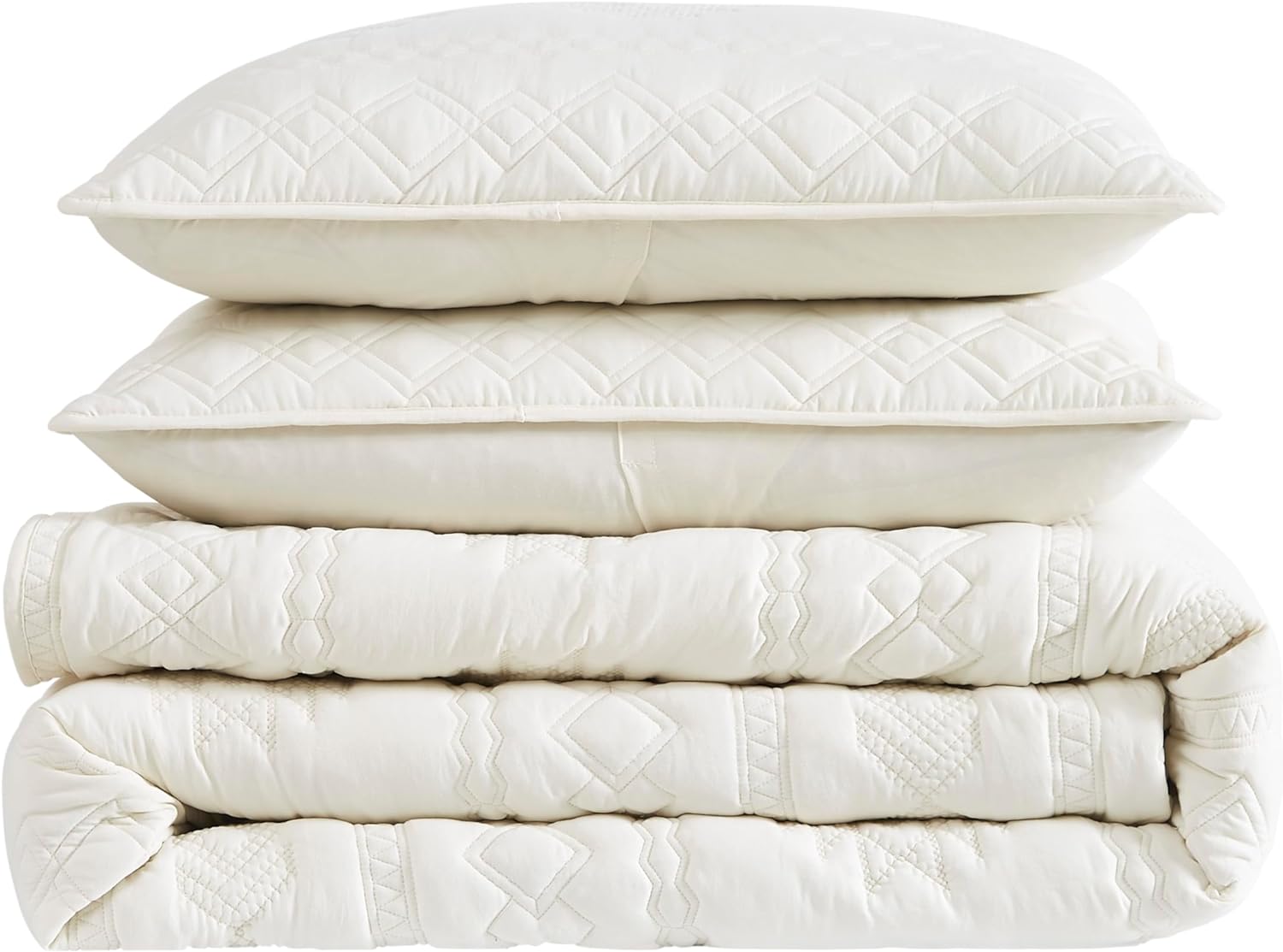 WDCOZY Boho Ivory Twin Bedding Set with 1 Pillow Sham 1