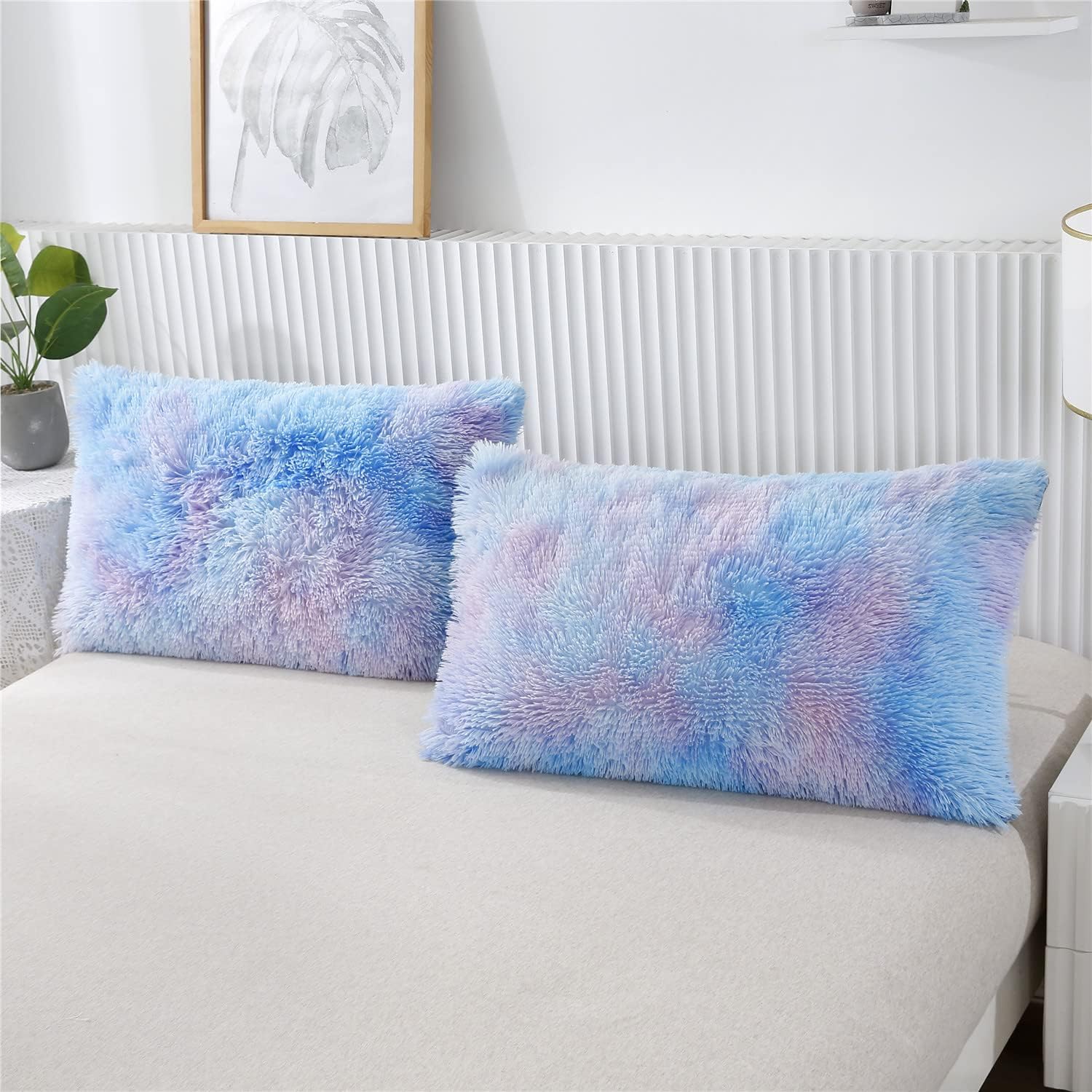 RYNGHIPY Fuzzy Faux Fur Duvet Cover Set Twin Size