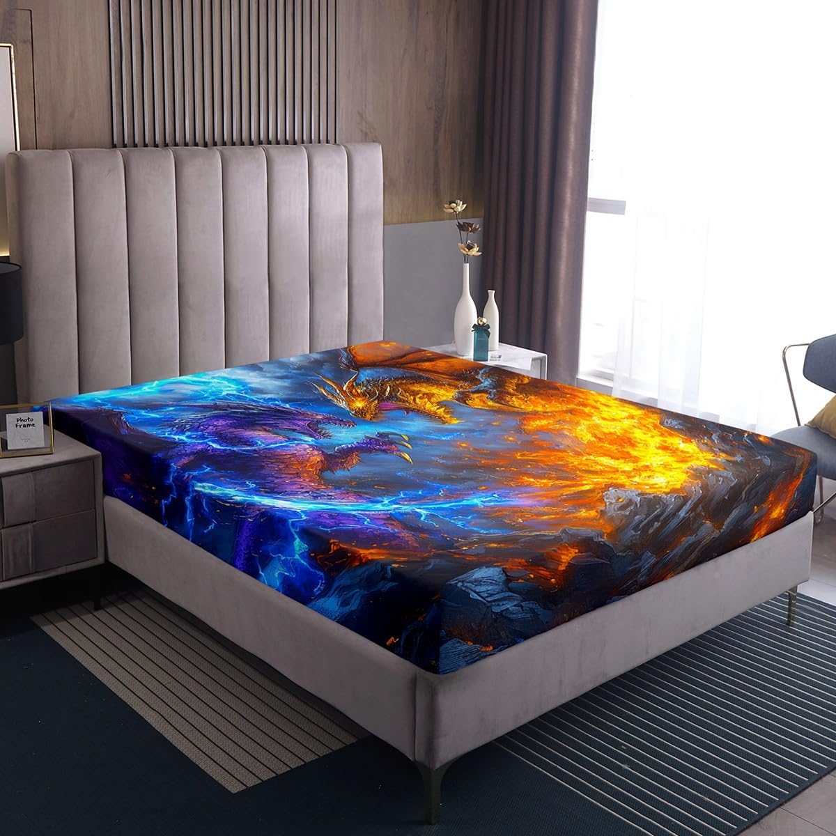 Erosebridal Monster Sheet Set with Dragon Print