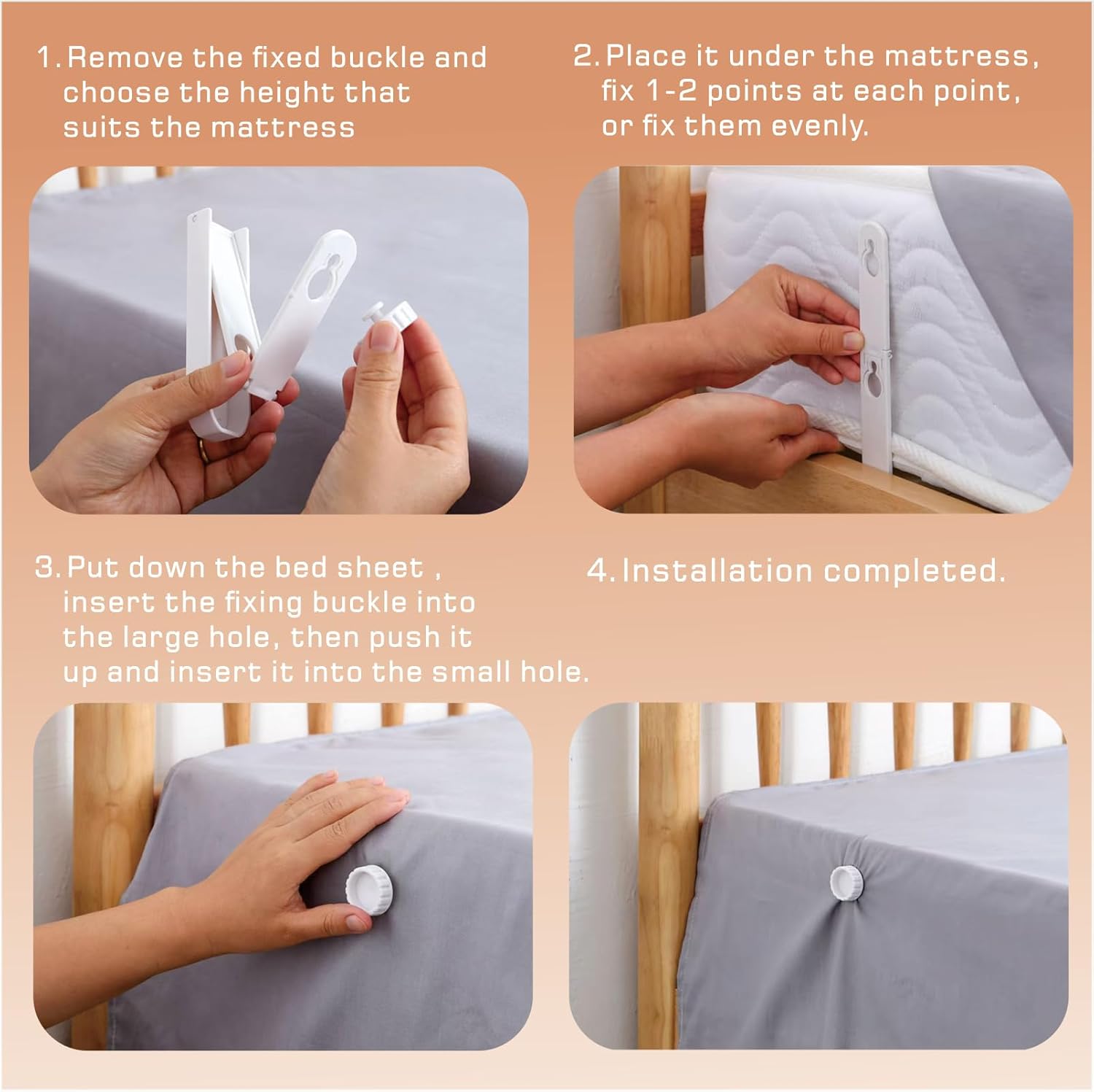 6pcs Bed Sheet Holder with 2 in 1 Sheet Locks