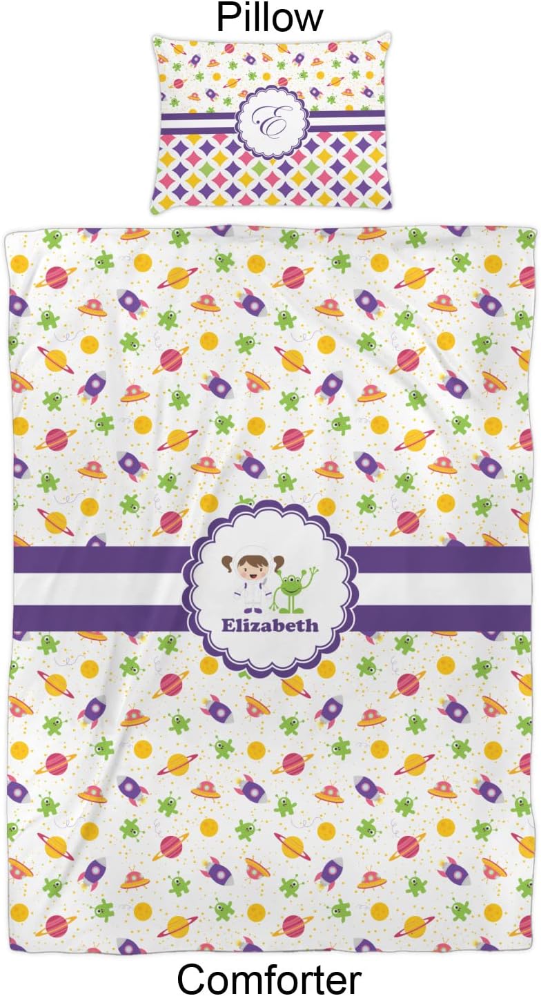 Personalized Girls Space Themed Twin XL Comforter Set