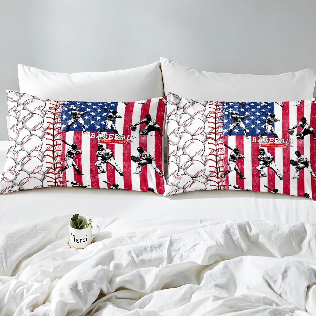 Erosebridal Baseball Bat Sheet Set Red White USA Flag 1