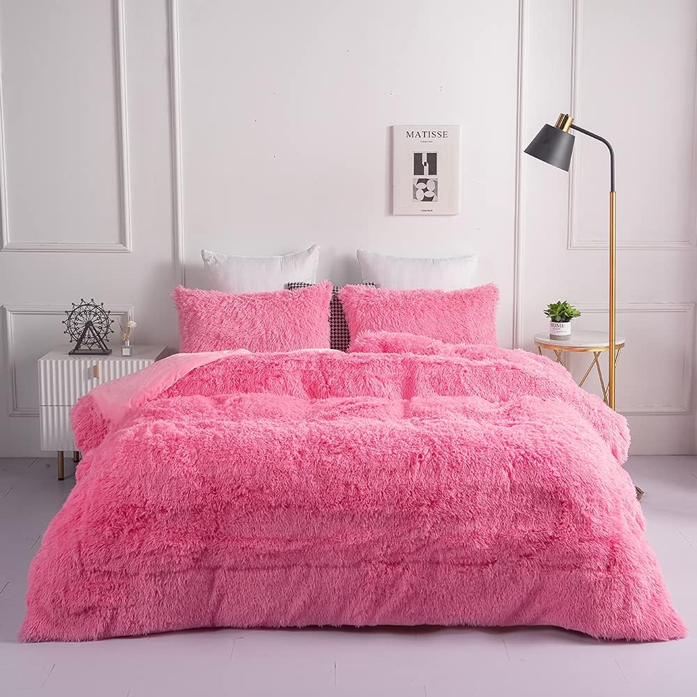 Chovy Faux Fur Plush Comforter Set Twin Full