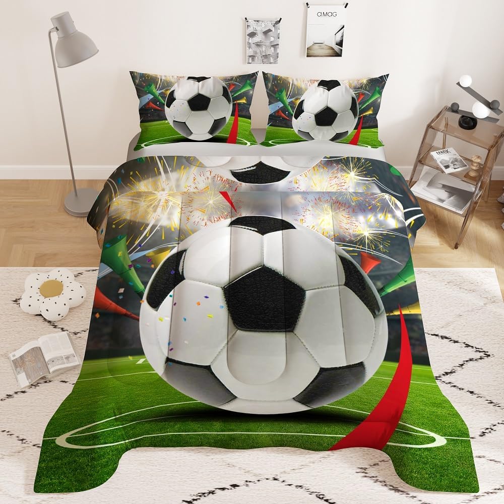 Namoxpa Football Comforter Set for Boys Queen Size