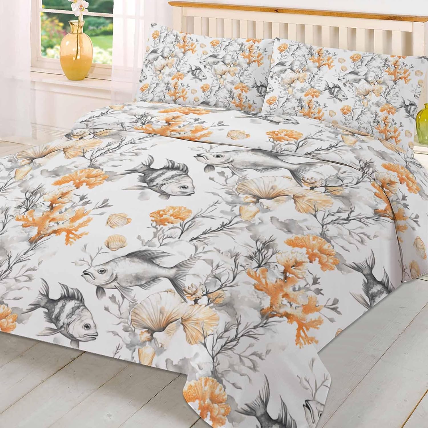 3-Piece Queen Duvet Cover Set with Zipper and Pillowcases