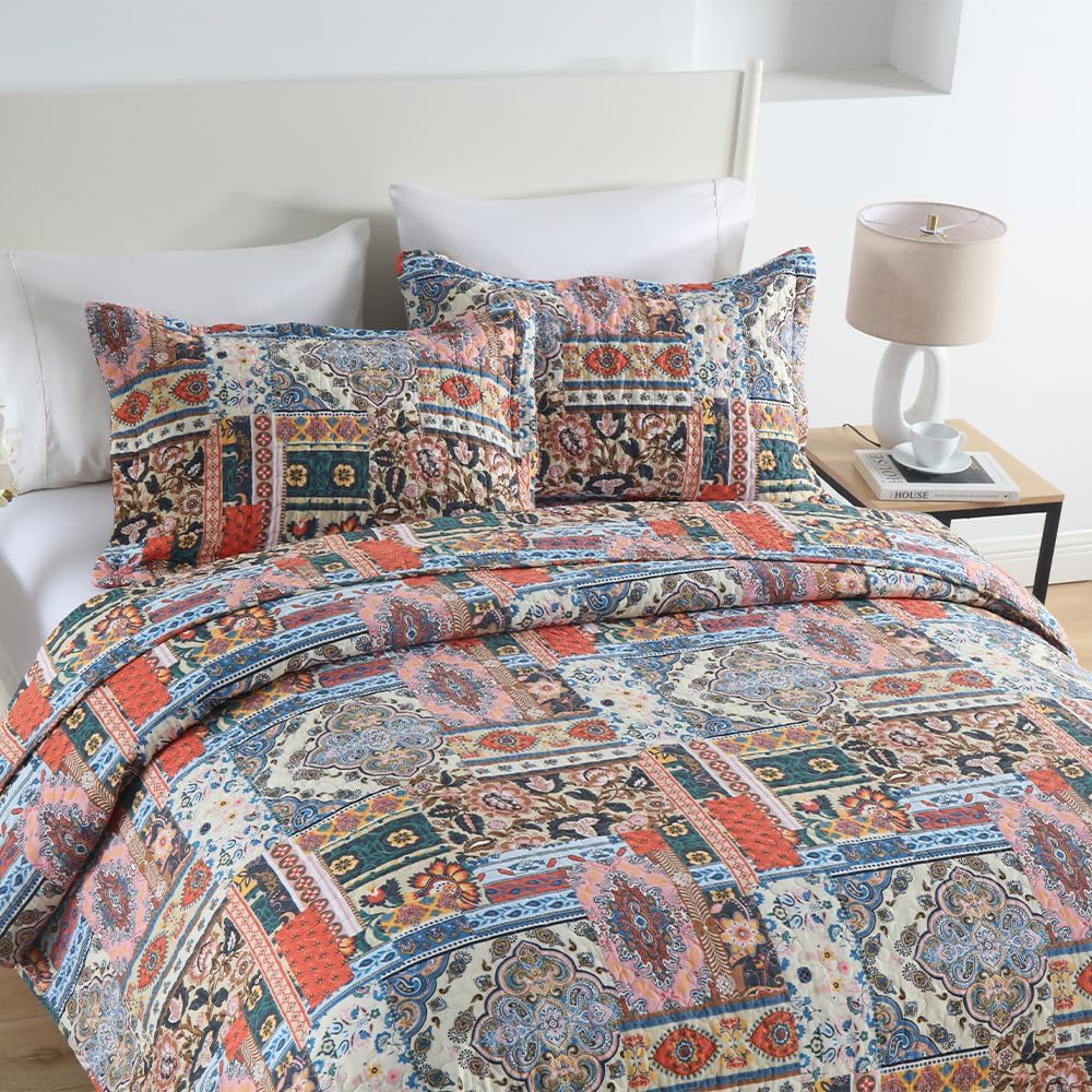 VISIMISI Cotton Reversible Quilt Set King Size 1