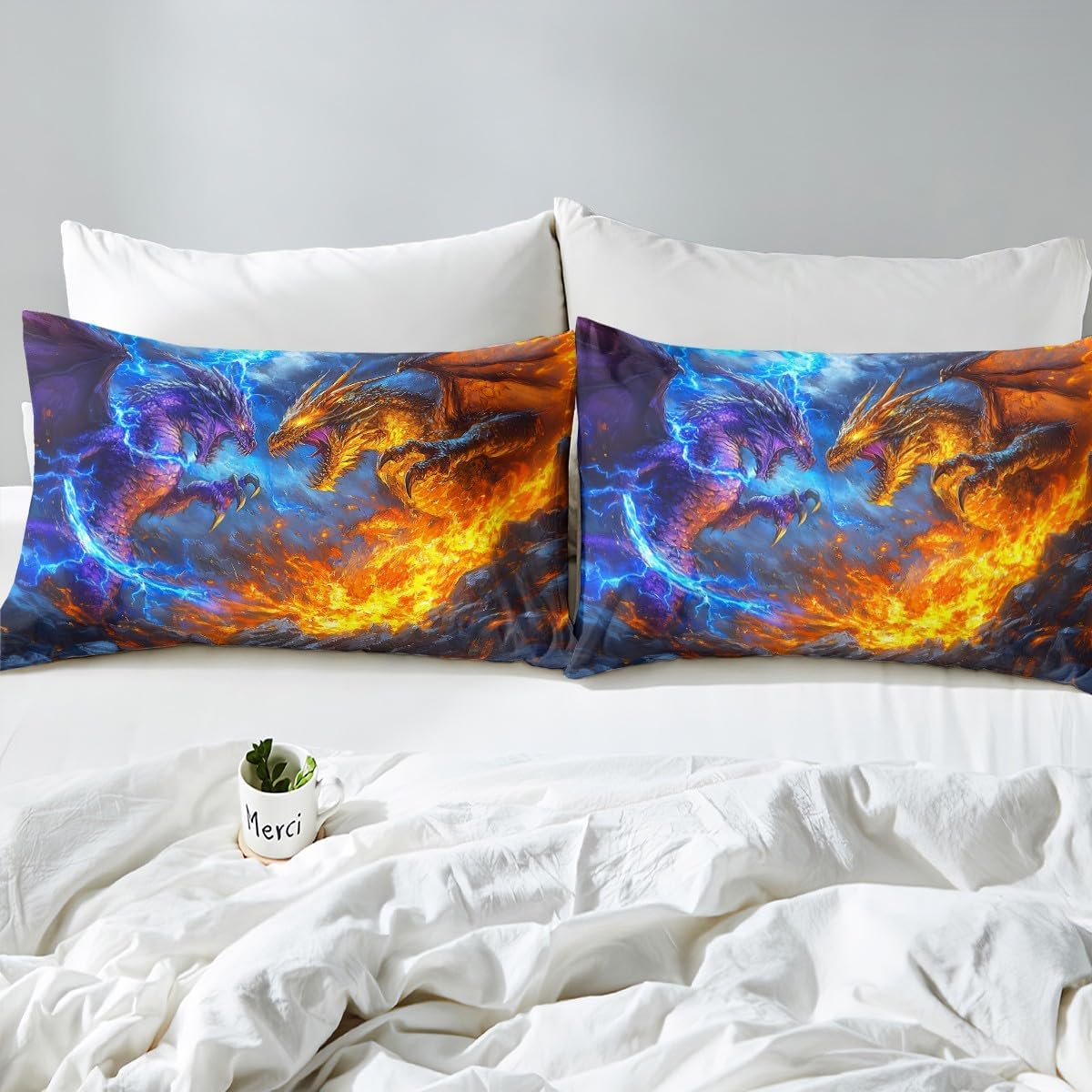 Erosebridal Monster Sheet Set with Dragon Print