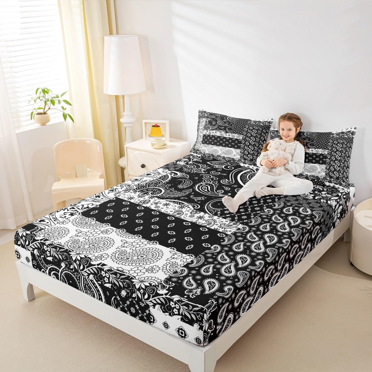 Castle Fairy Paisley Floral Fitted Sheets Twin Set 2Pcs