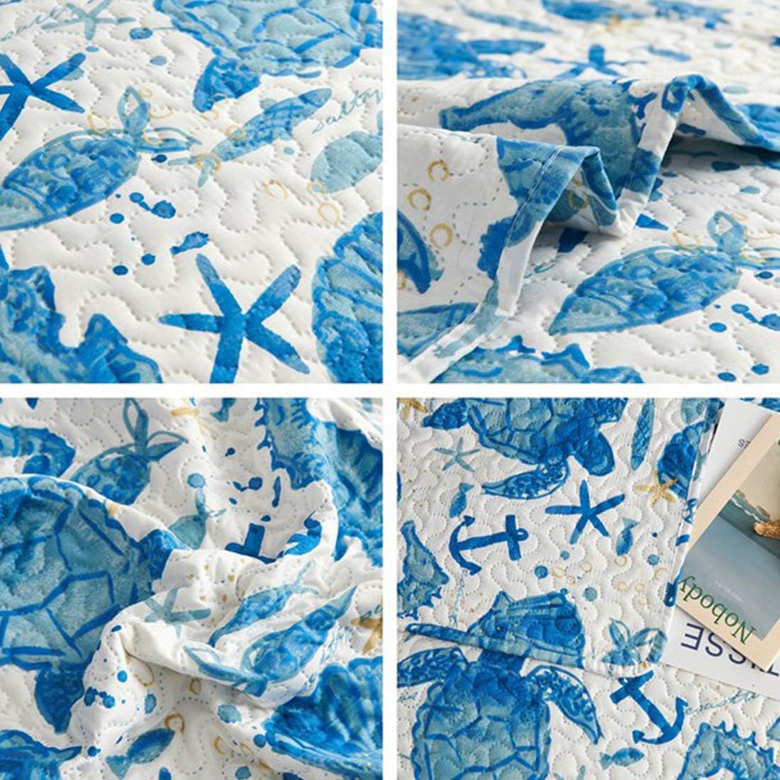 Oliven Ocean Themed Shell Quilt Set Queen Full Size