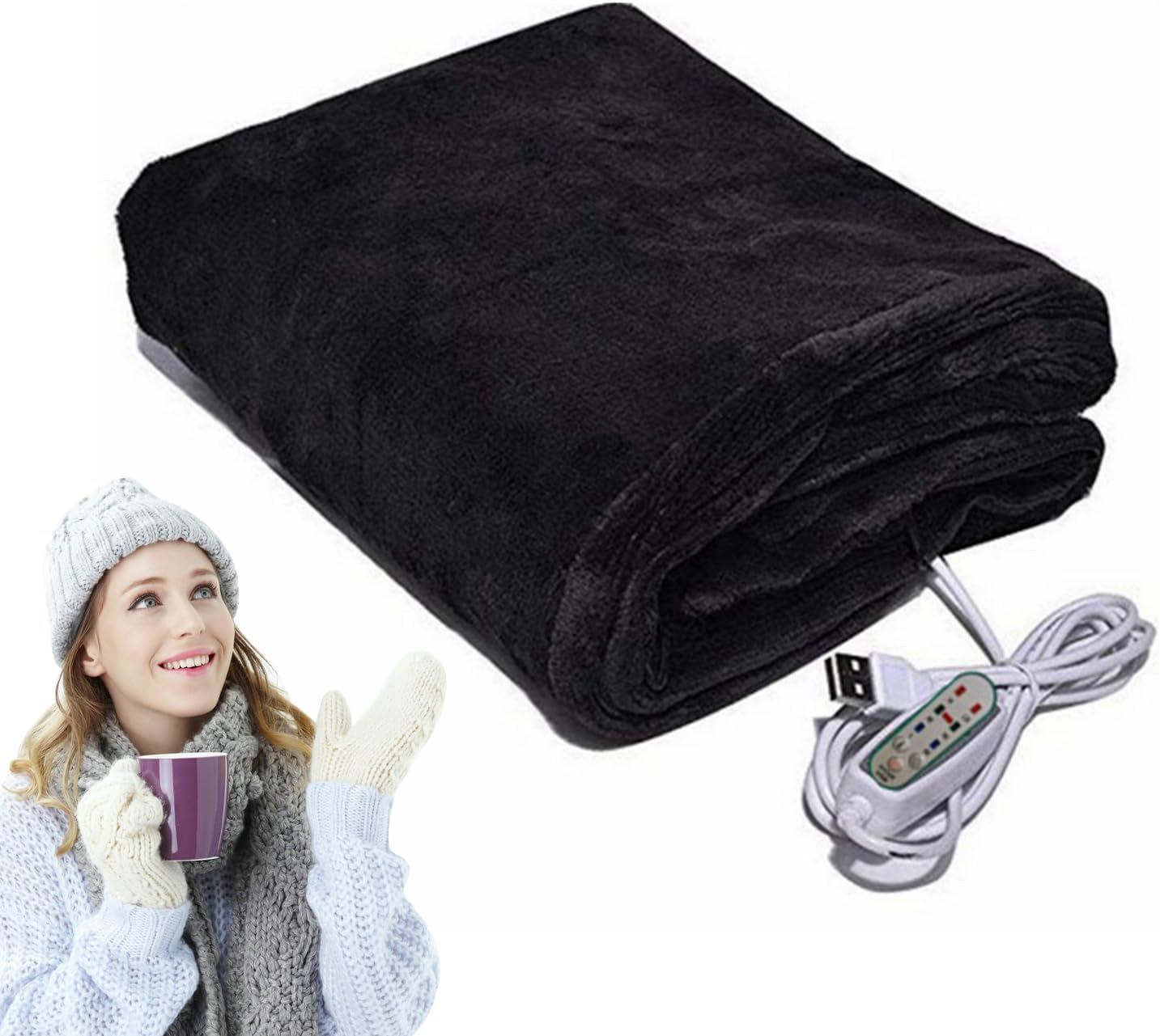 CENRF Heated Throw Blanket with 3 Temperature Settings