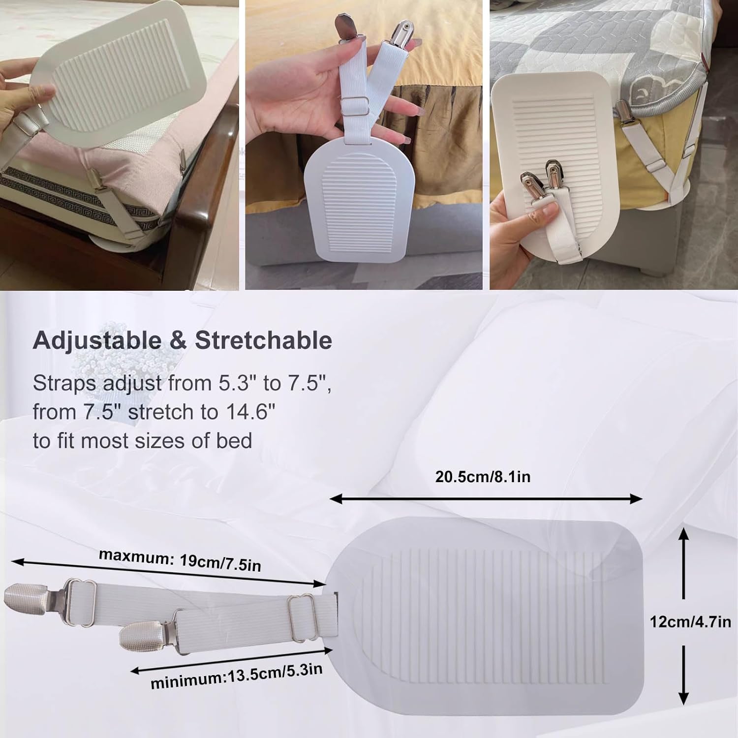 OUPUSES Bed Sheet Holders Straps 4pcs Adjustable