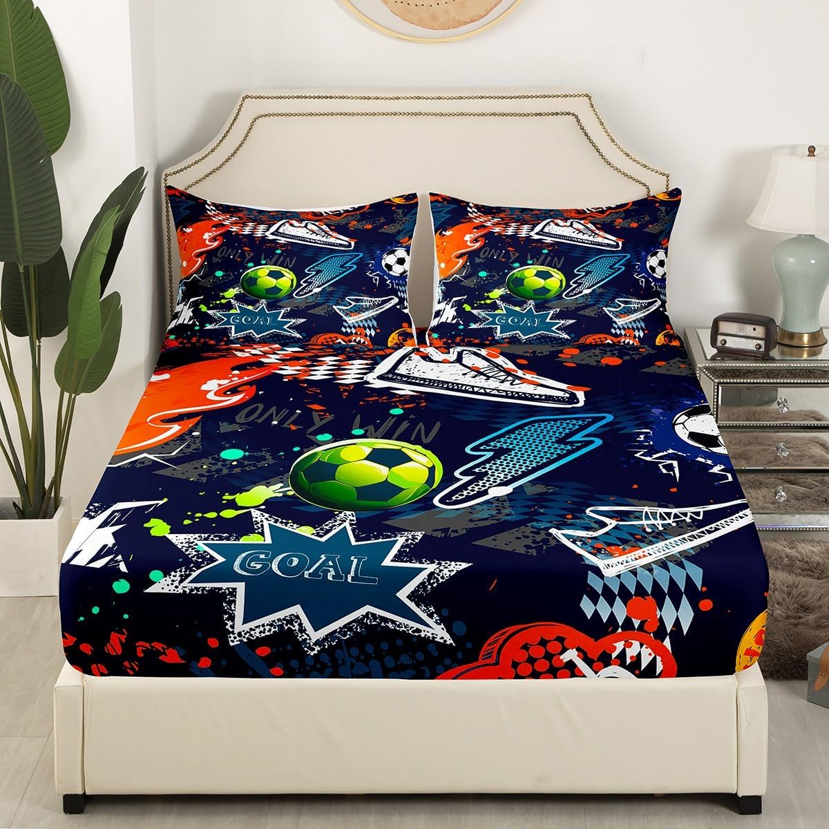 Erosebridal Boys Football Bed Sheet Set Twin Size