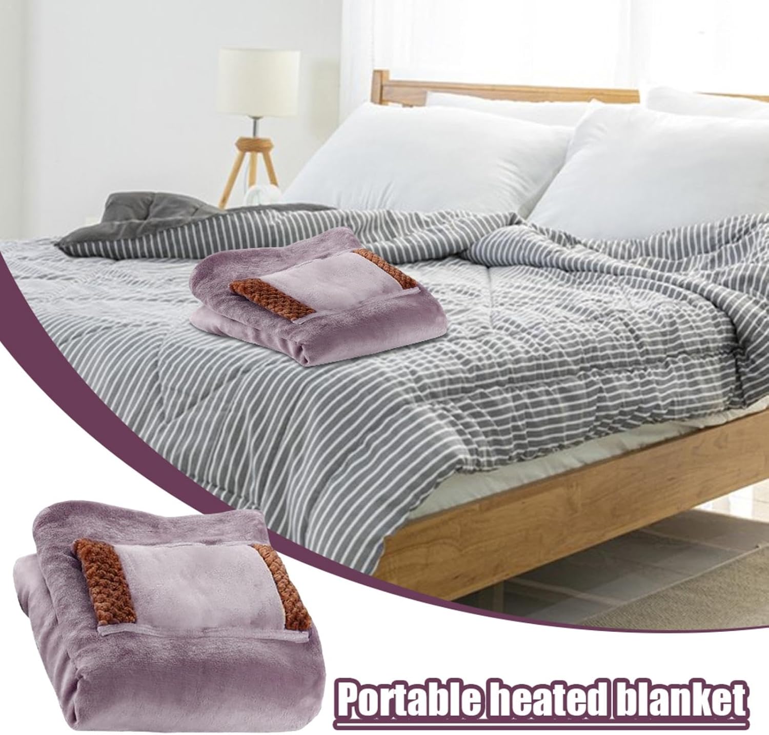 USB Rechargeable Electric Throw Blanket with Temperature Control