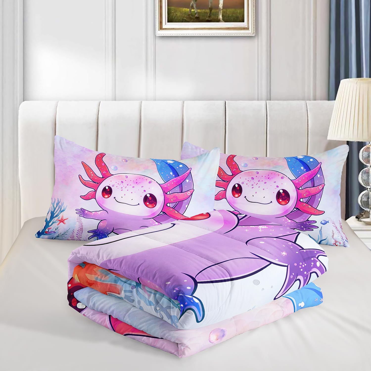 Cute Axolotl Bedding Set Twin Size