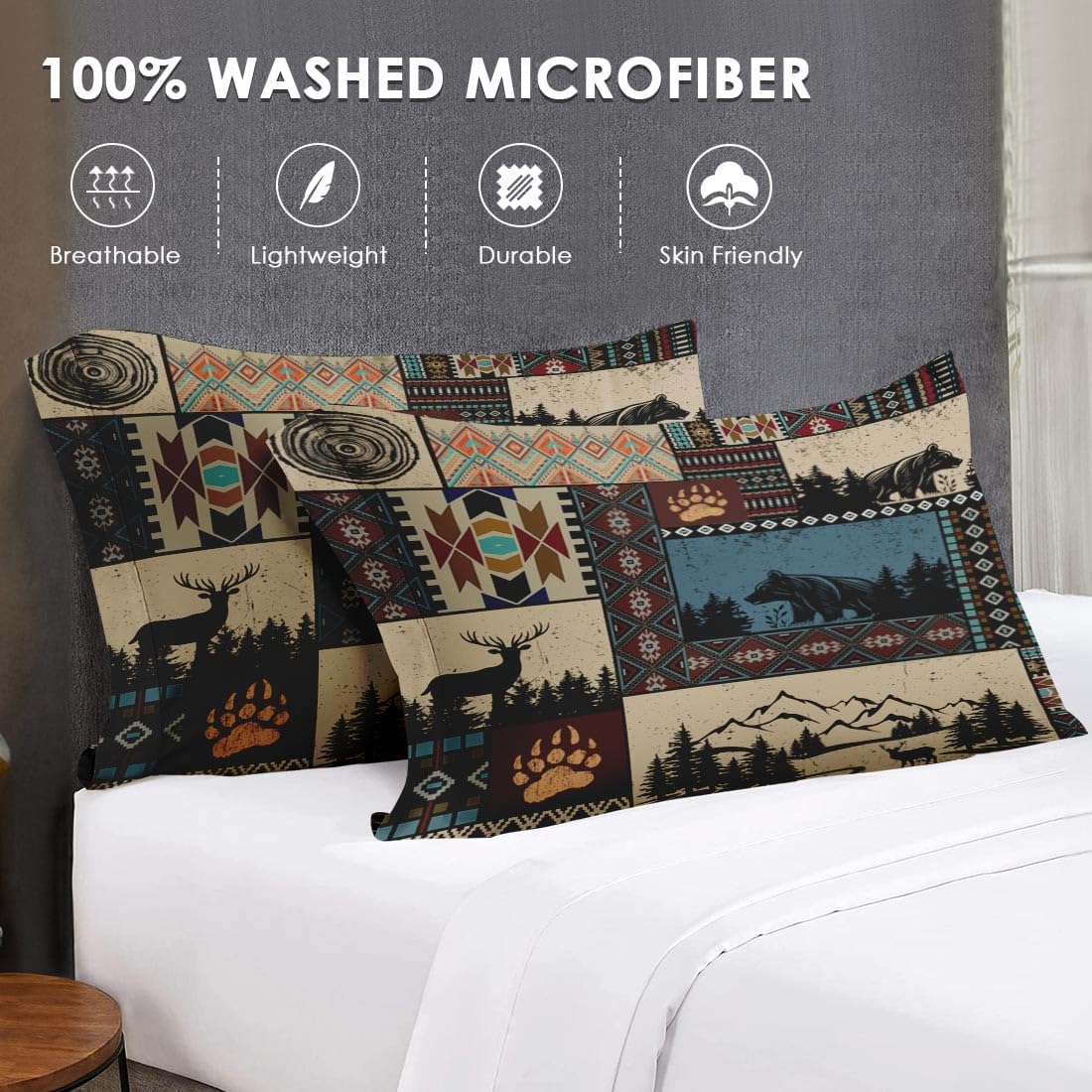 WeCozy Twin Comforter Set with Pillowcase Black White Abstract Animal Print