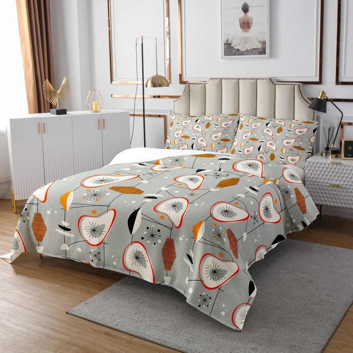 Erosebridal Abstract Atomic Quilt Set King Size