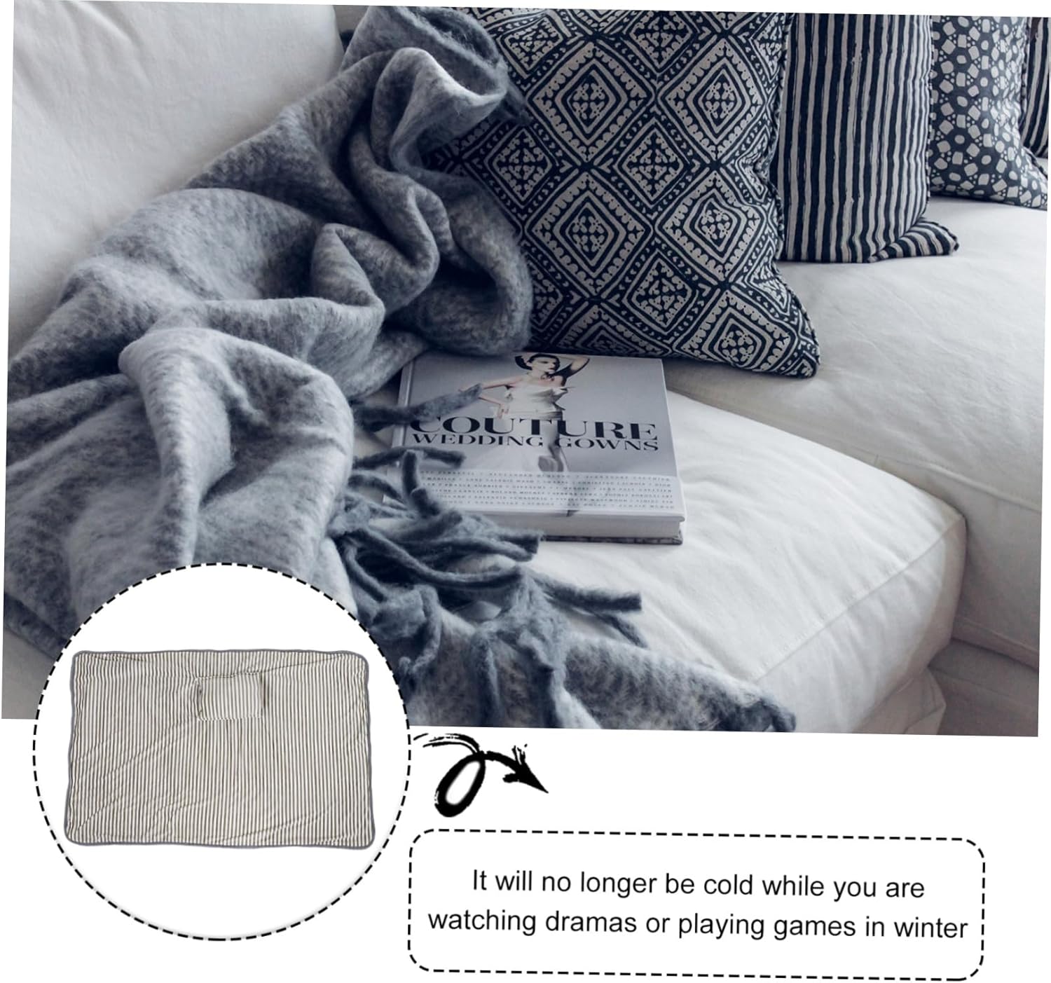 MERRYHAPY Twin Size Electric Blanket with USB Cable 1