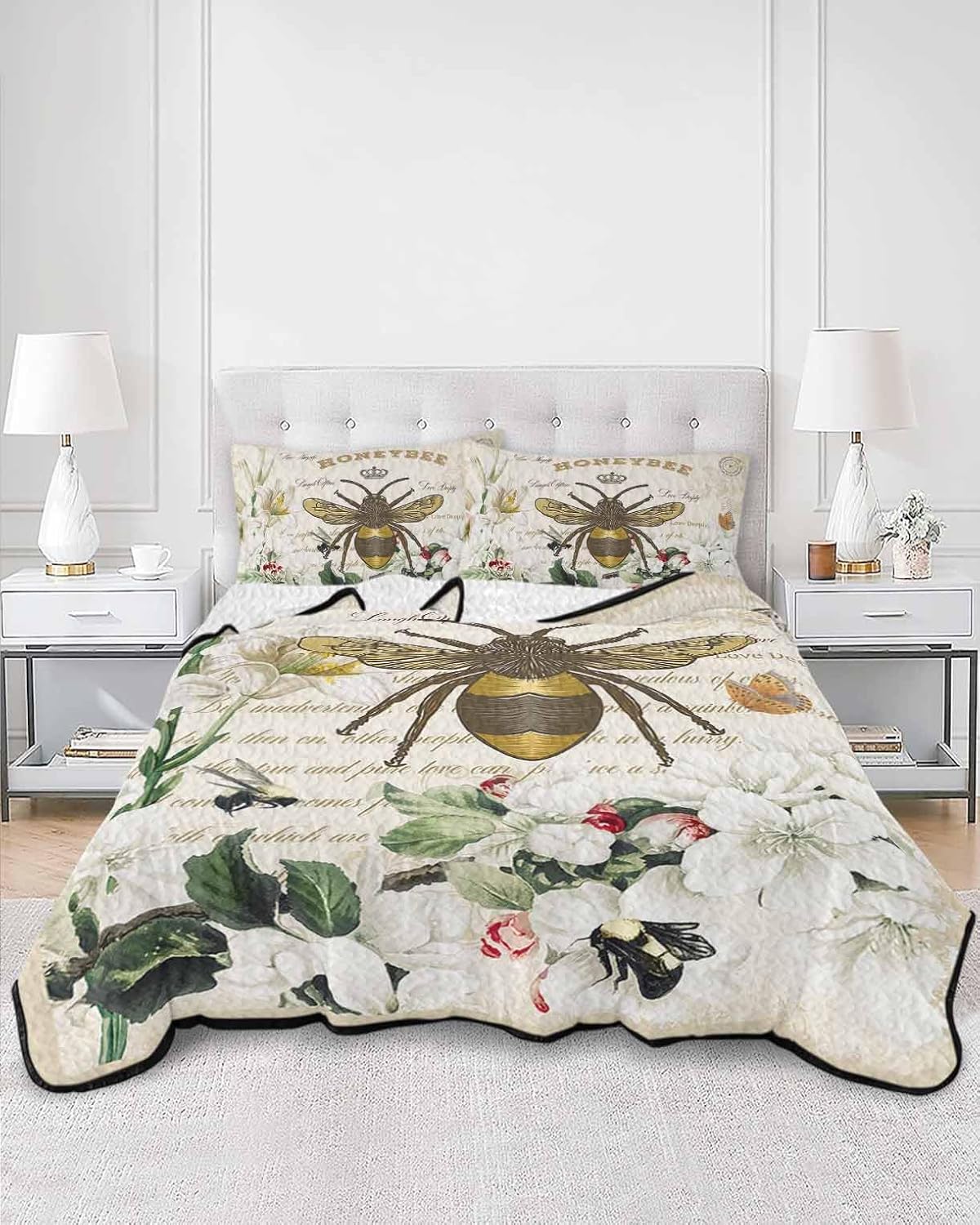 Chucoco Twin XL Quilt Bedding Set with Pillow Shams