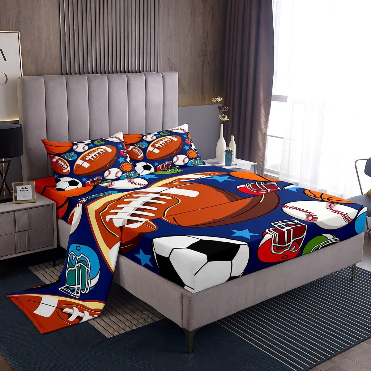 Erosebridal Soccer Bed Sheets Twin Set