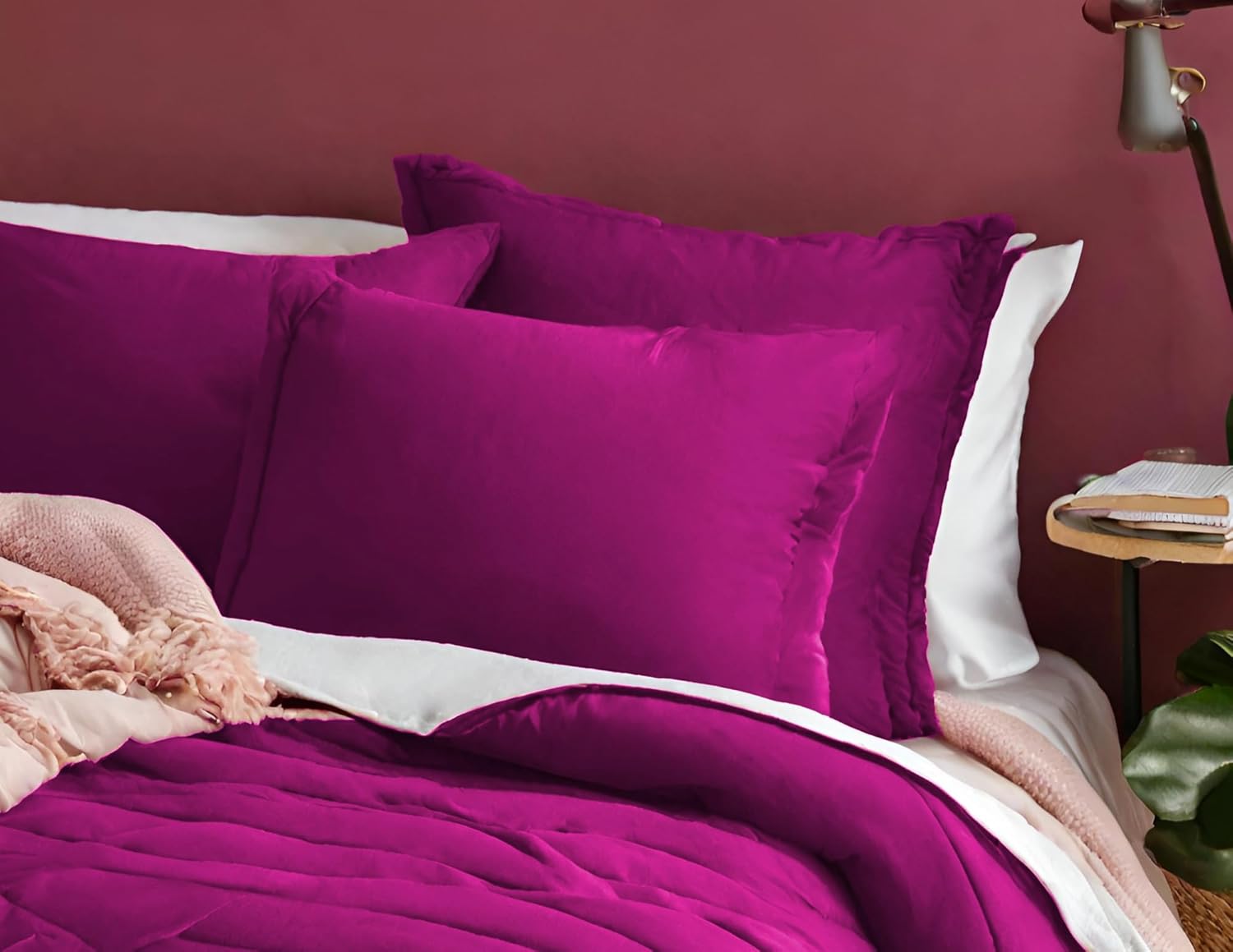 Embossed Lightweight Bed Comforter Set - Purple