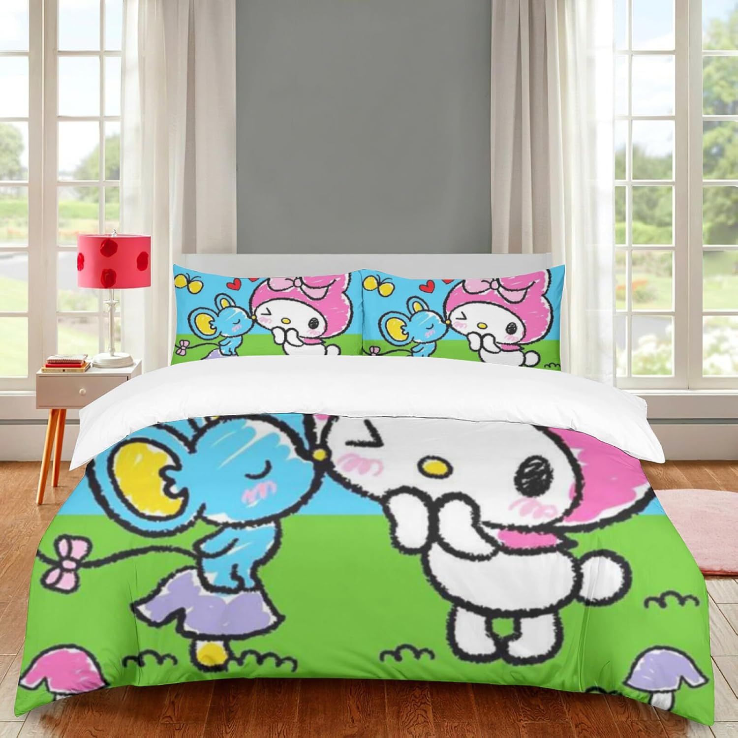 DIEZ Cartoon My Bunny Melody Comforter Set Reversible 3 Piece