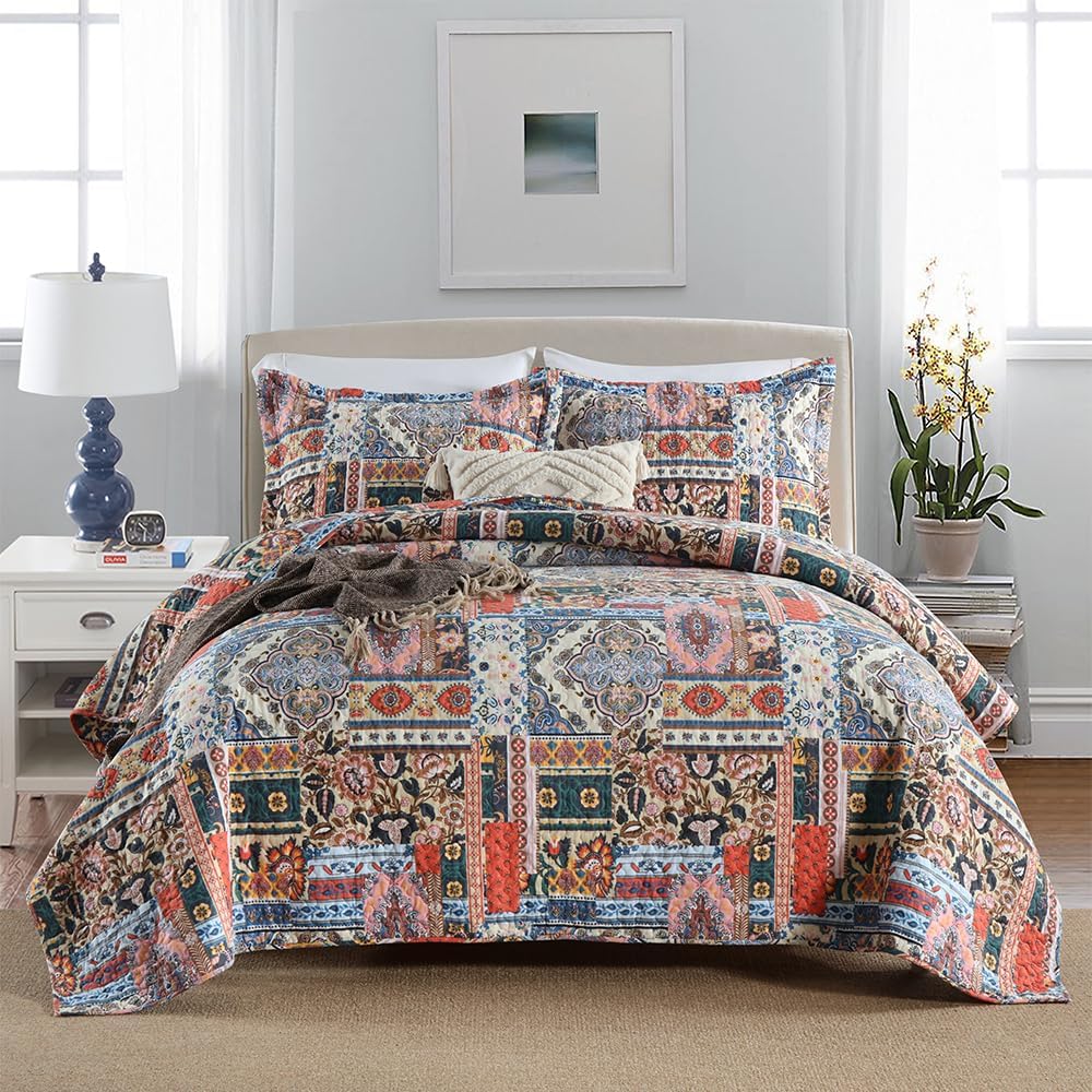 VISIMISI Cotton Reversible Quilt Set King Size 1