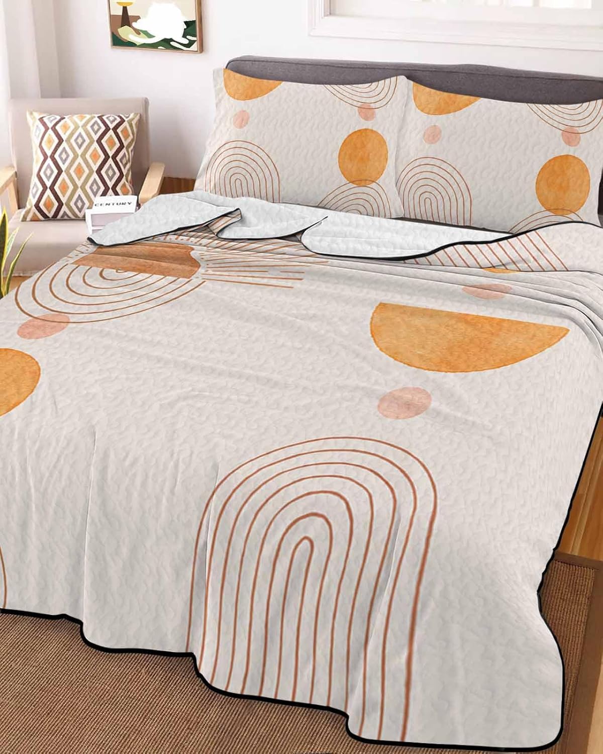 Chucoco Twin XL Quilt Bedding Set with 3 Pieces